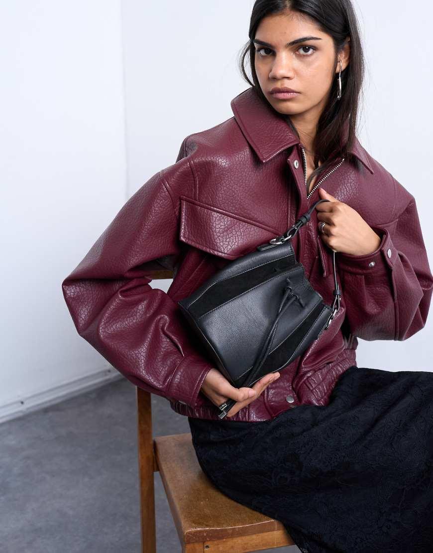 Burgundy Asos Bucket Bag TOPSHOP Colette Real Suede And Leather