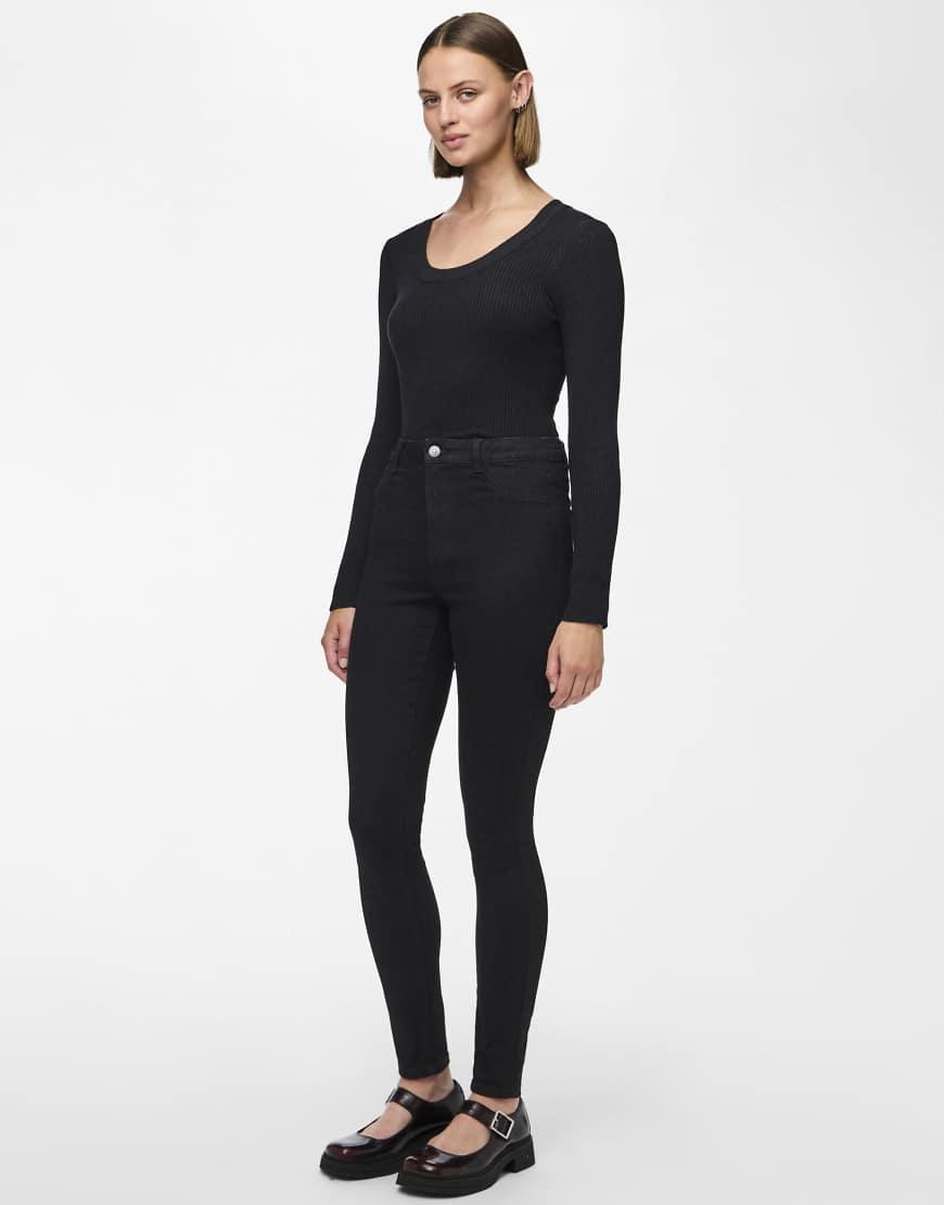 Jeans Moda Casual Vaqueros Skinny PIECES Pcdana HW - Azul Claro Para Mujer | Talla S/32L Vaqueros Talla S 32L