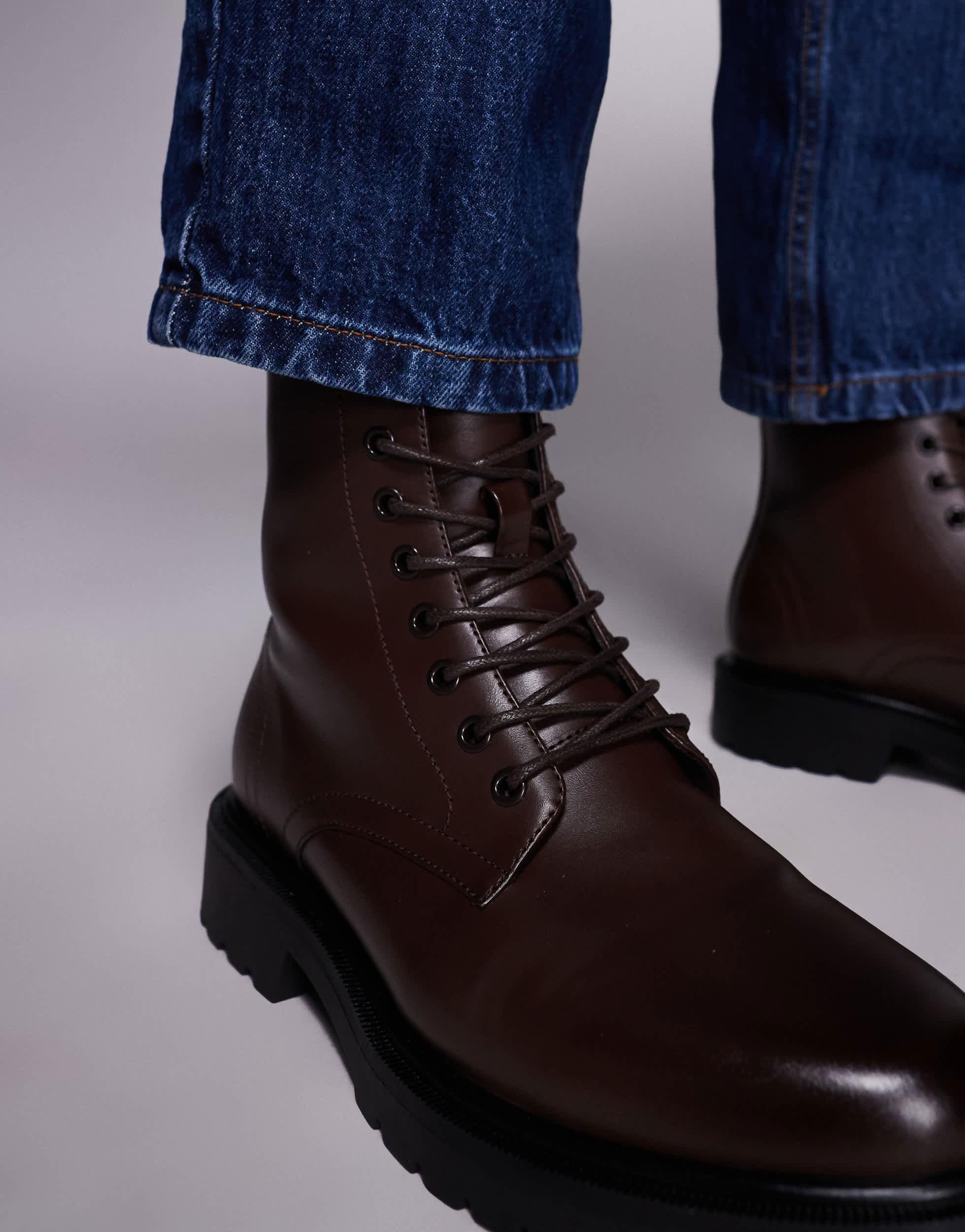 ASOS Lace Up Boots in Blue for Men Lyst