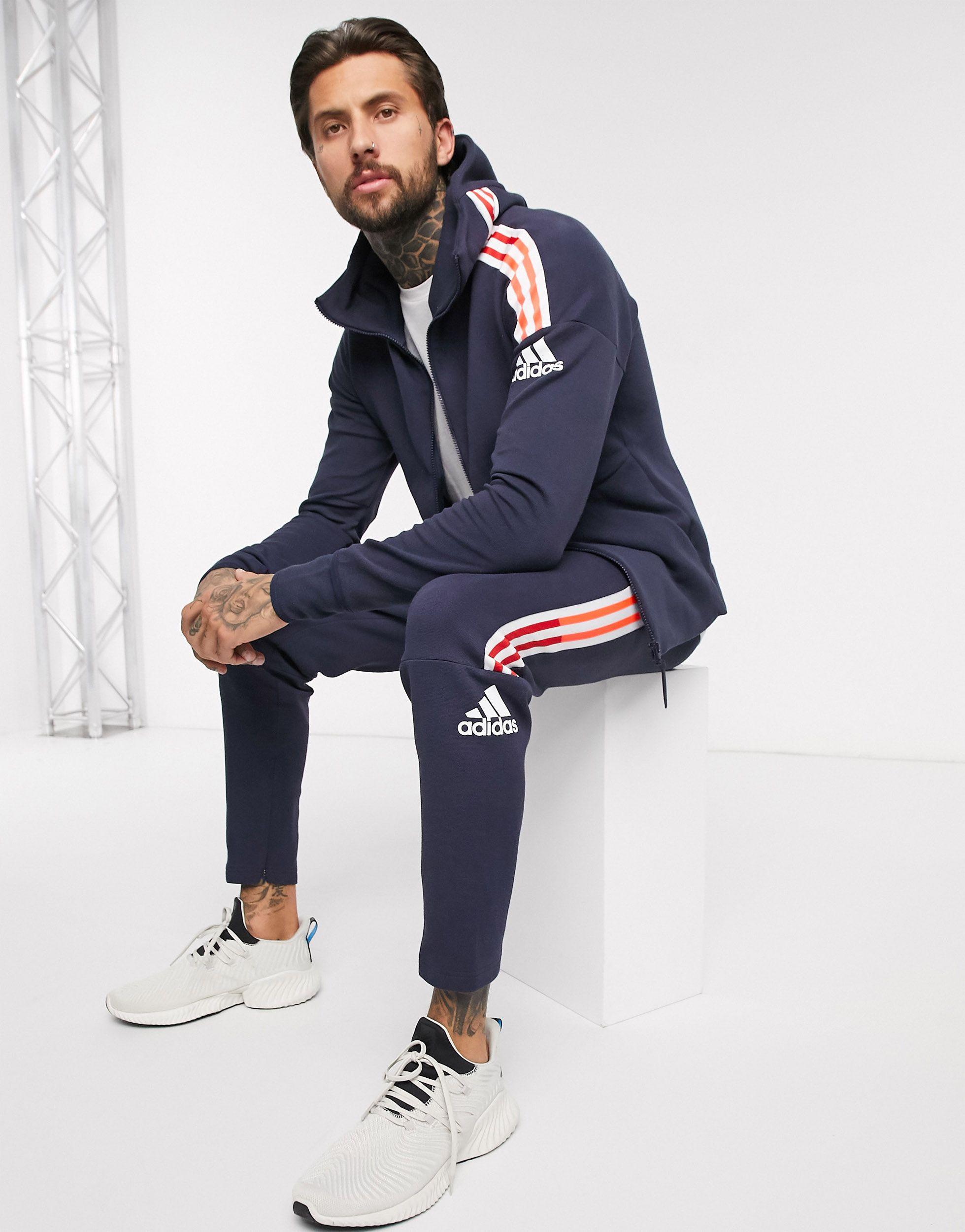 Cotton Adidas Zne 3 Stripe joggers 