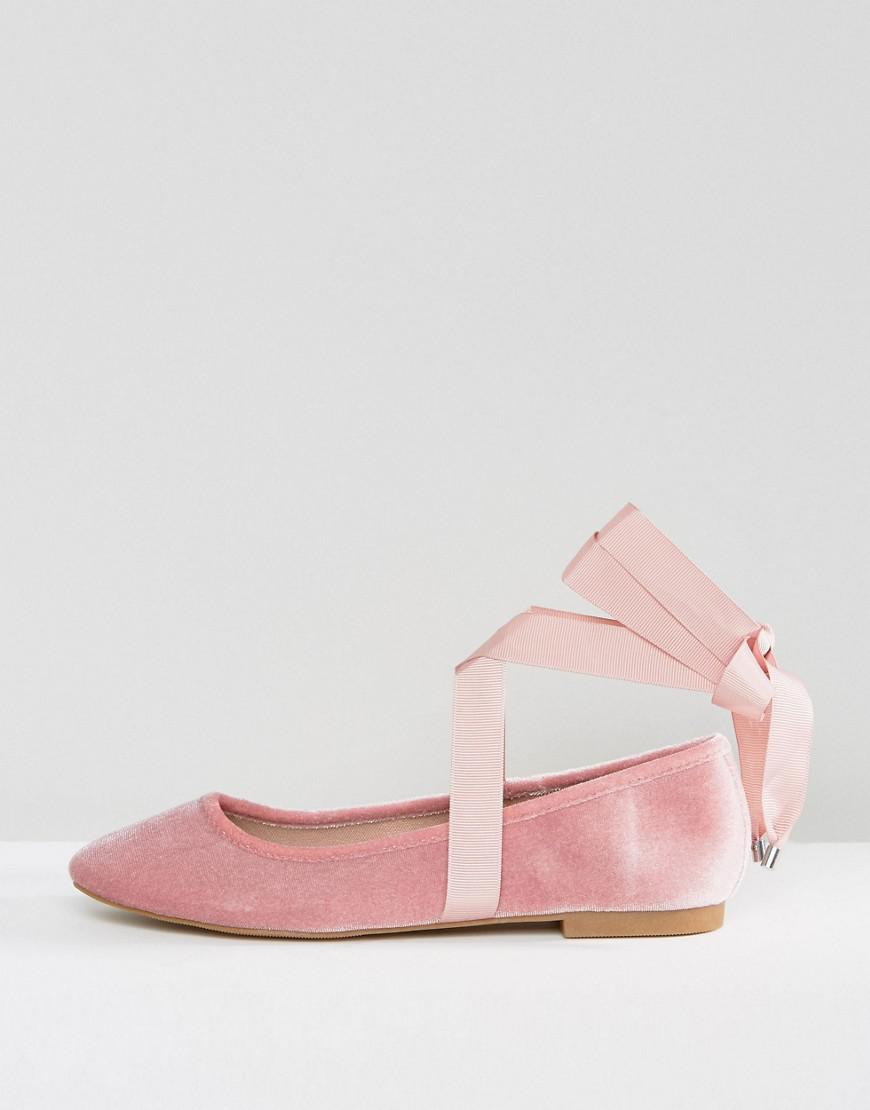 asos pink flats
