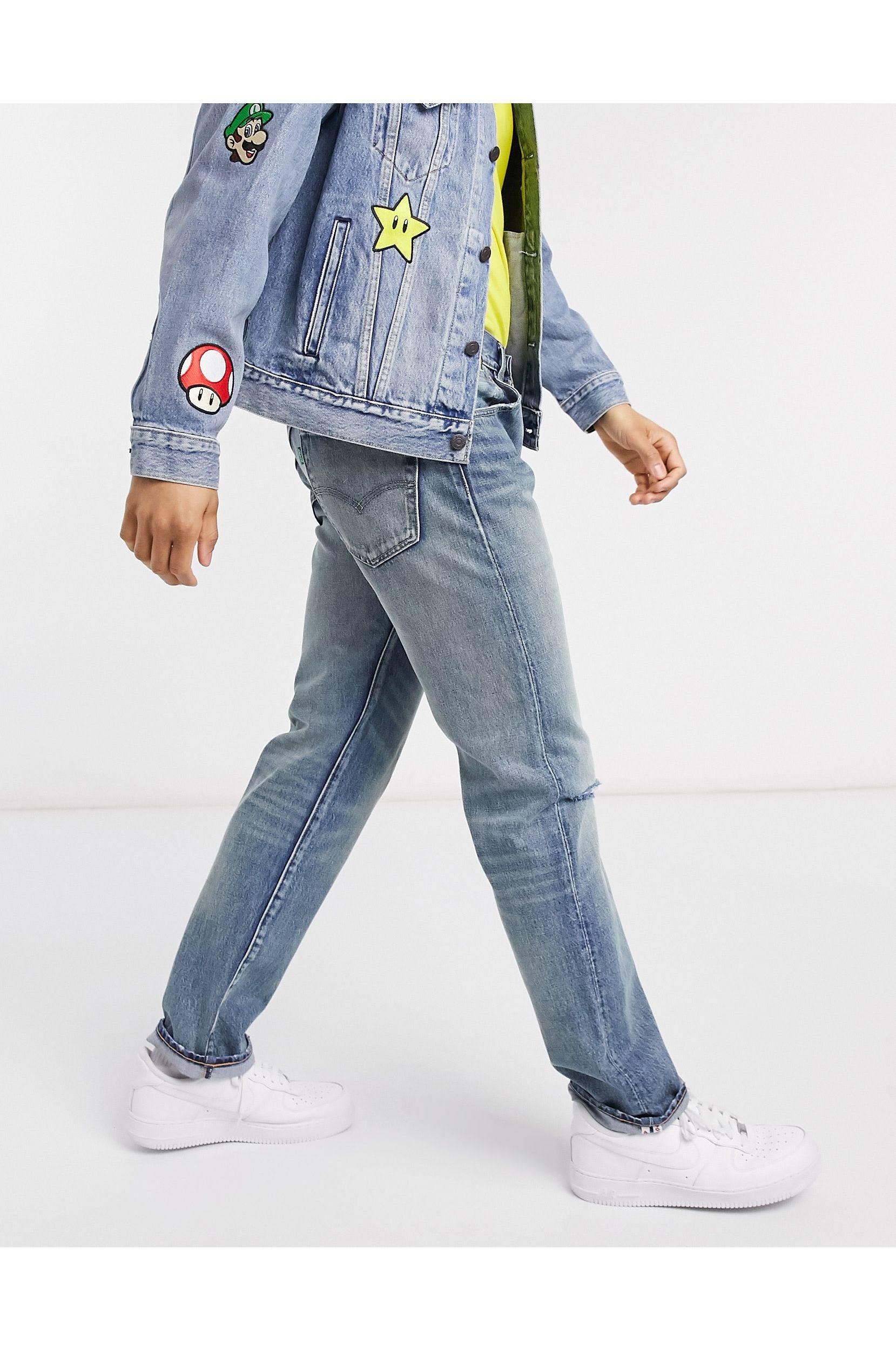 Levi's X Super Mario 501 93 Straight Fit Selvedge Jeans in Blue for Men |  Lyst