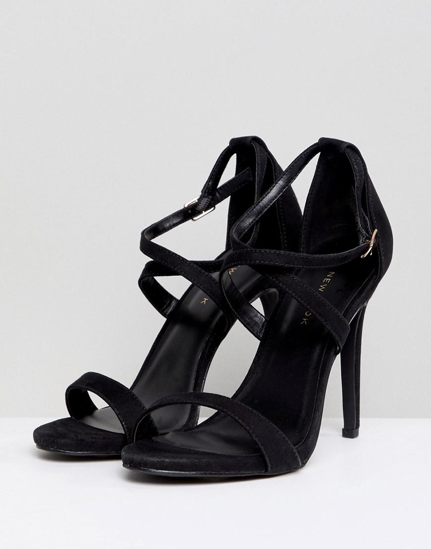 new look cross strap heeled sandal