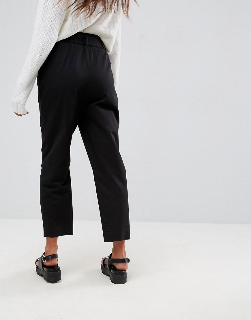 high waisted black chinos