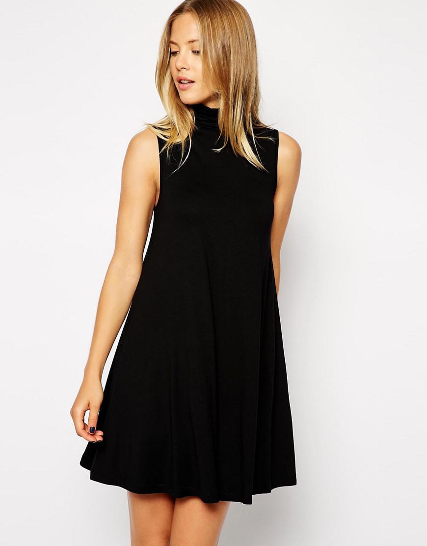 sleeveless polo neck dress