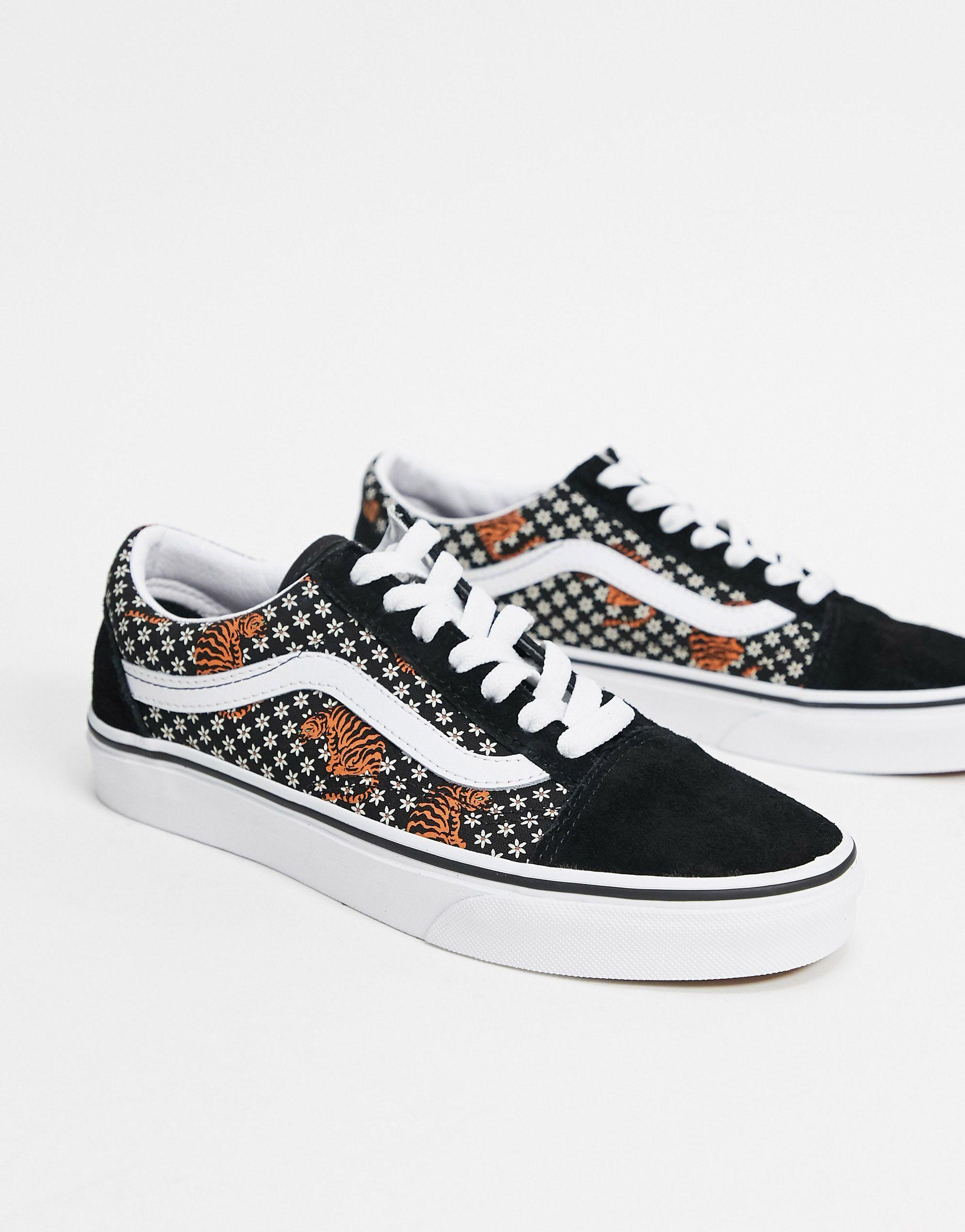 Vans – Old Skool – Sneaker mit Tiger- und Blumenmuster | Lyst DE