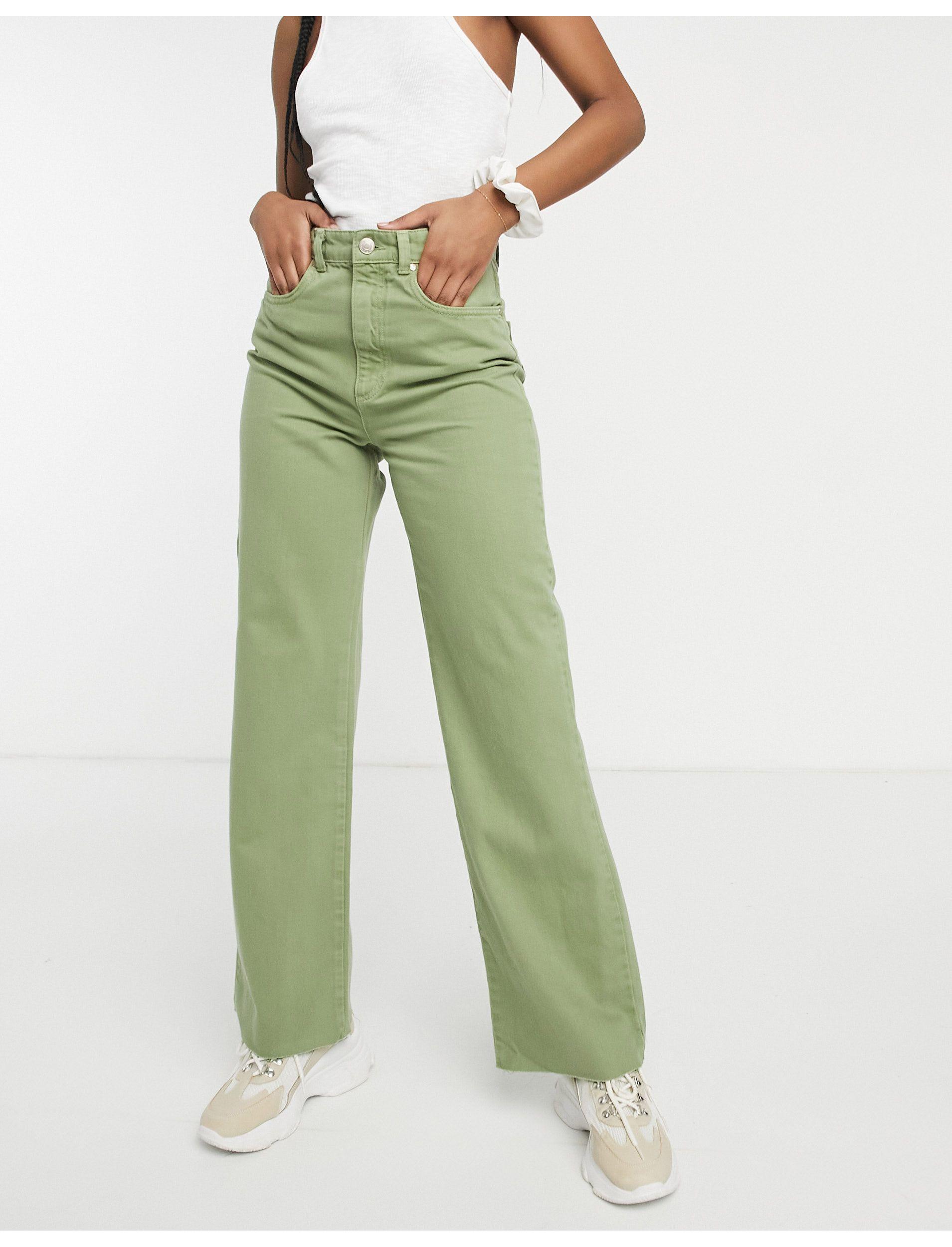 Stradivarius 90s Dad Jeans in Green | Lyst