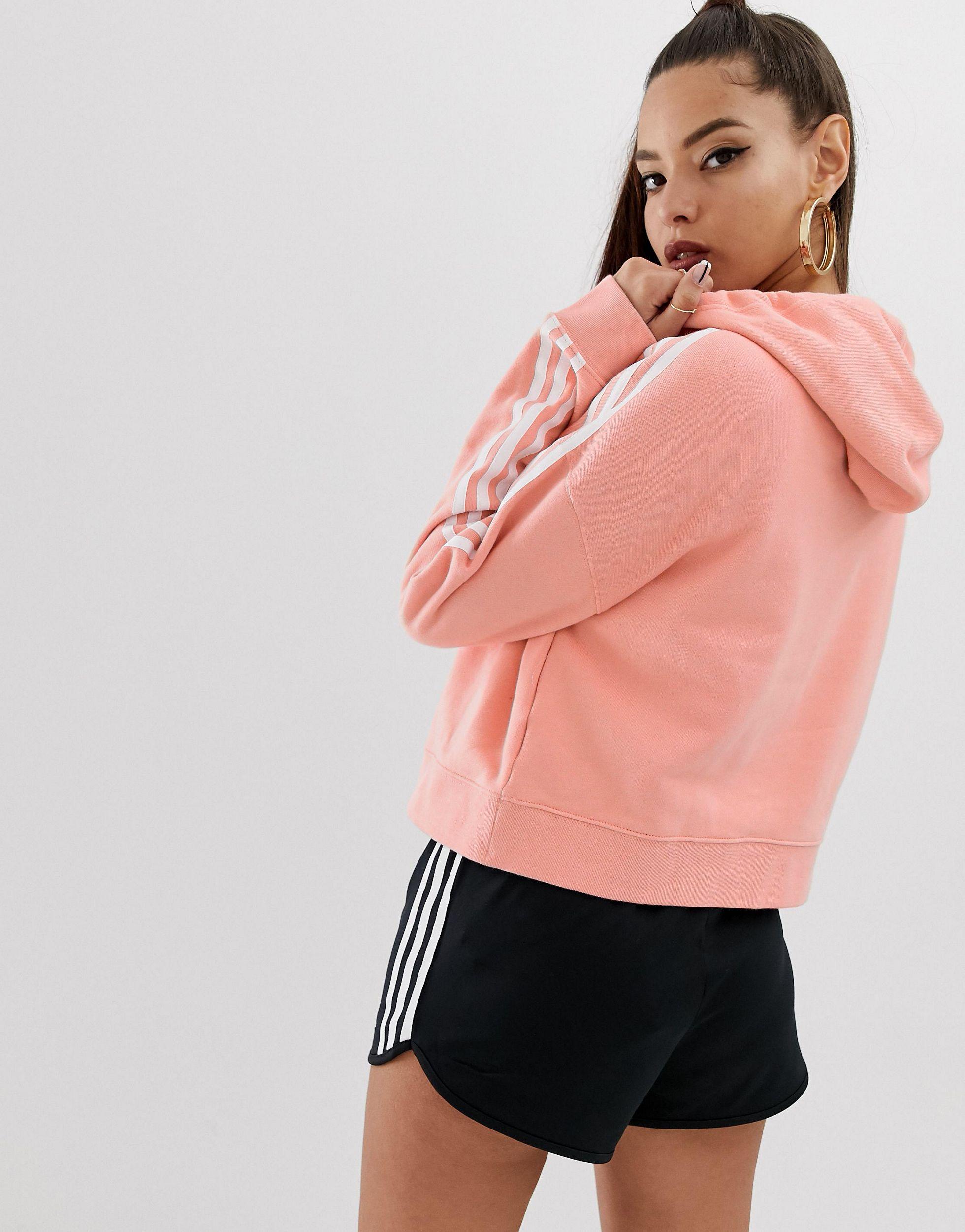 adidas cropped hoodie pink