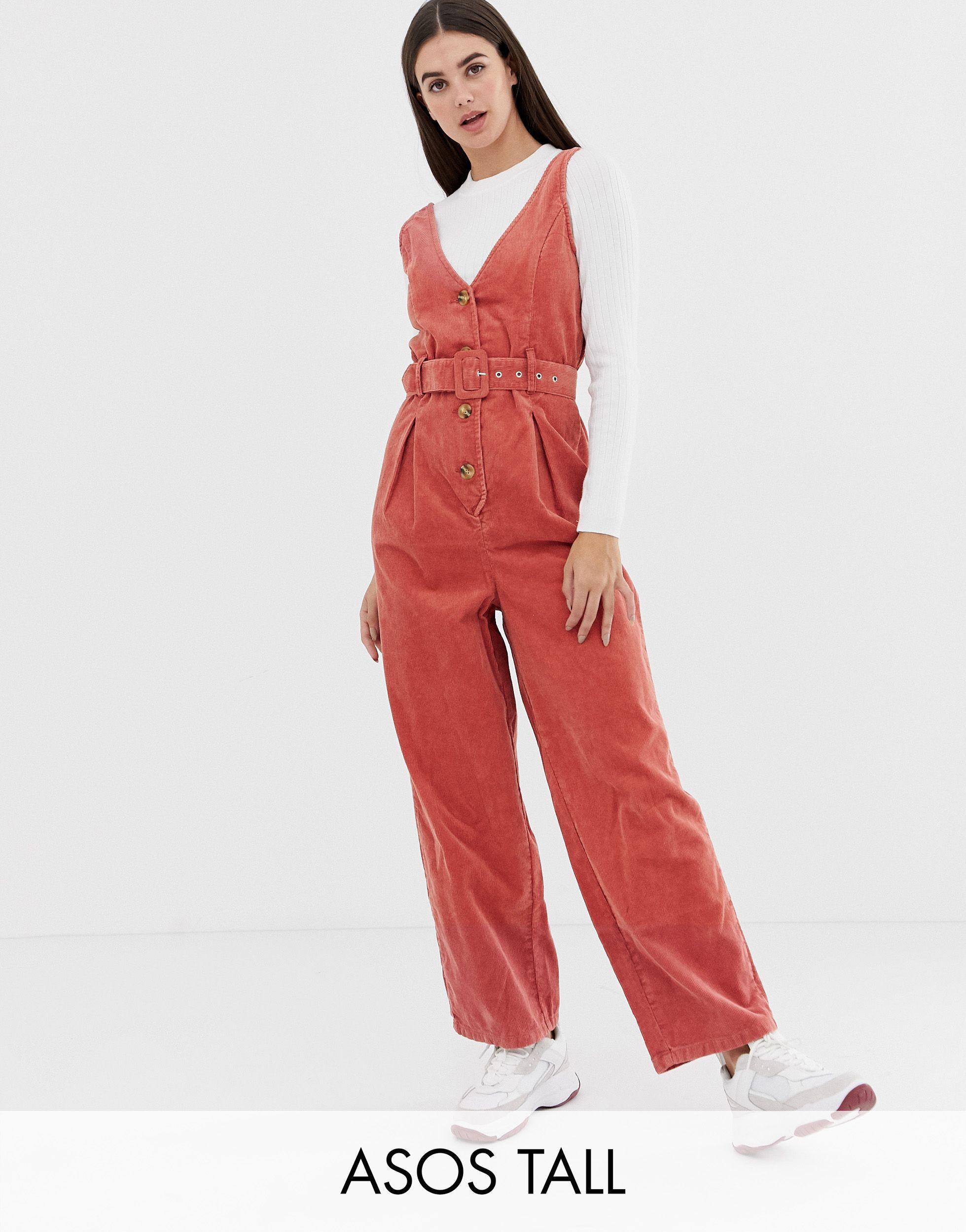 red belted jumpsuit