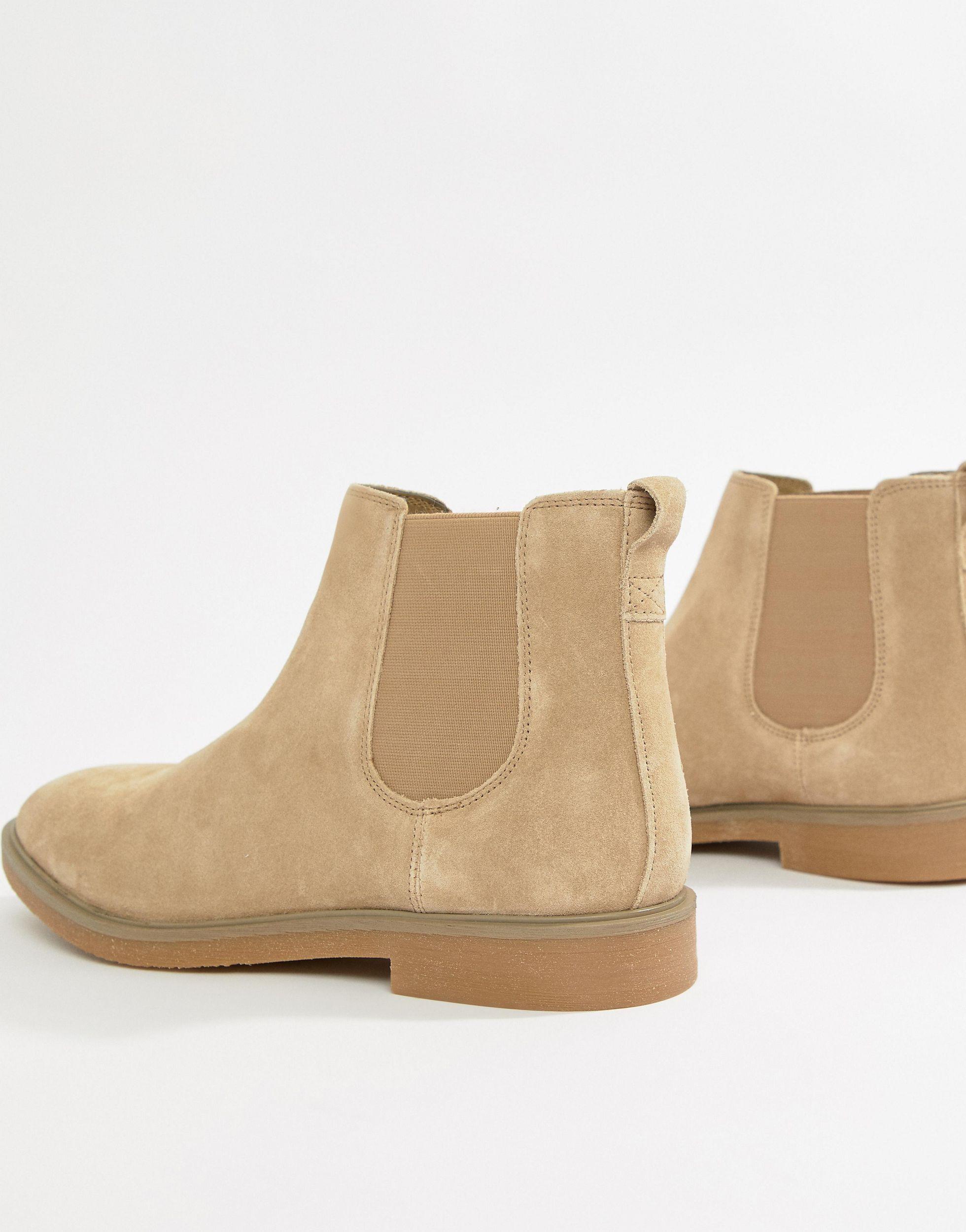 Pull&Bear Suede Chelsea Boots in Natural for Men | Lyst