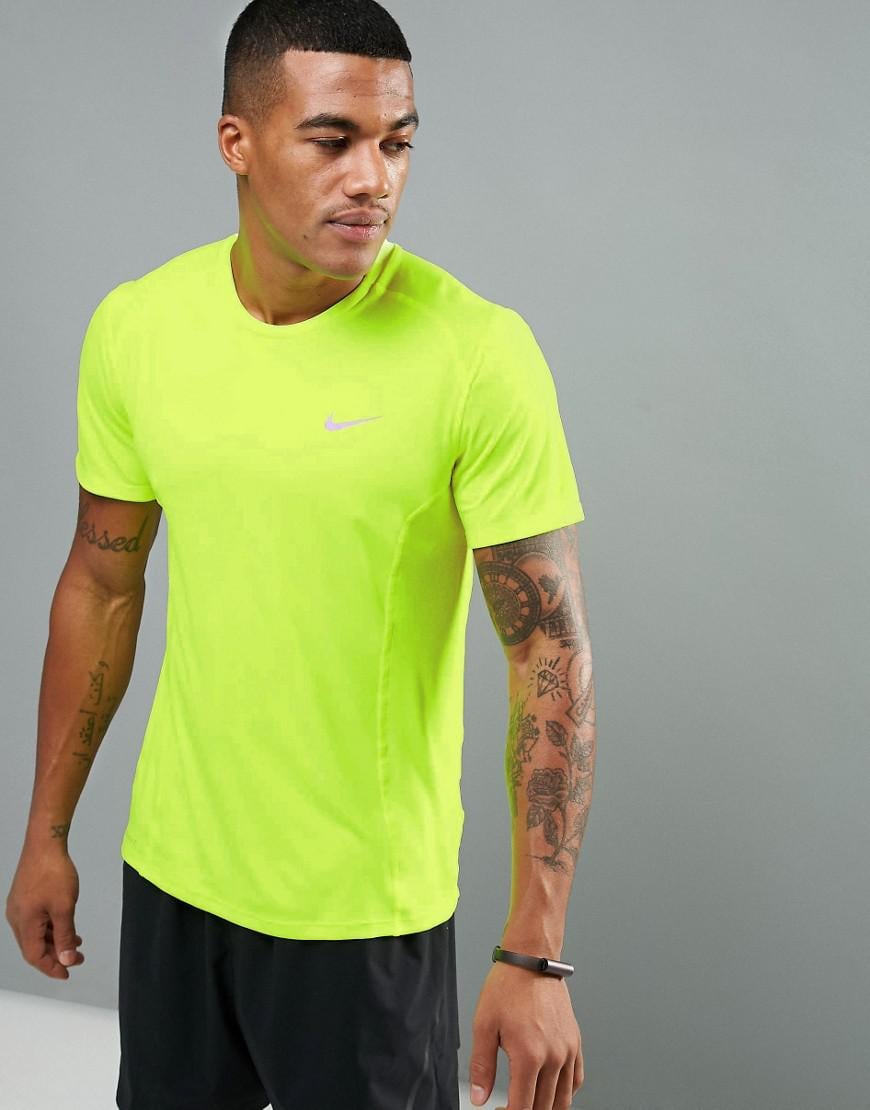 Nike Nike Drifit Miler Tshirt In Yellow 683527702 for Men Lyst UK