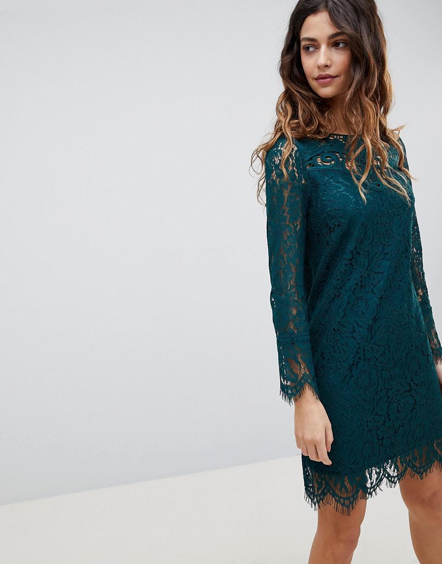 Oasis Lace Shift Dress in Green | Lyst