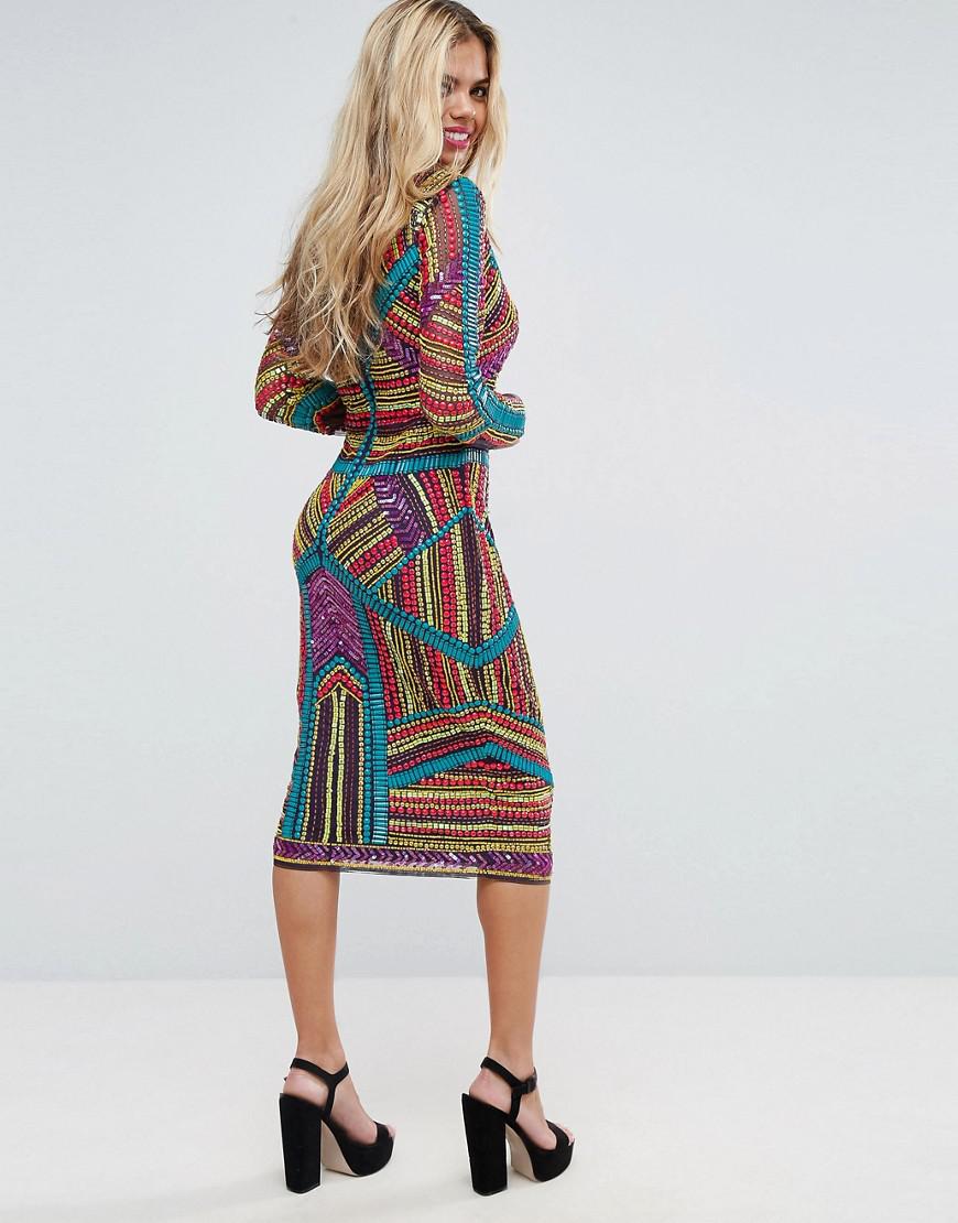 multi colored midi dress
