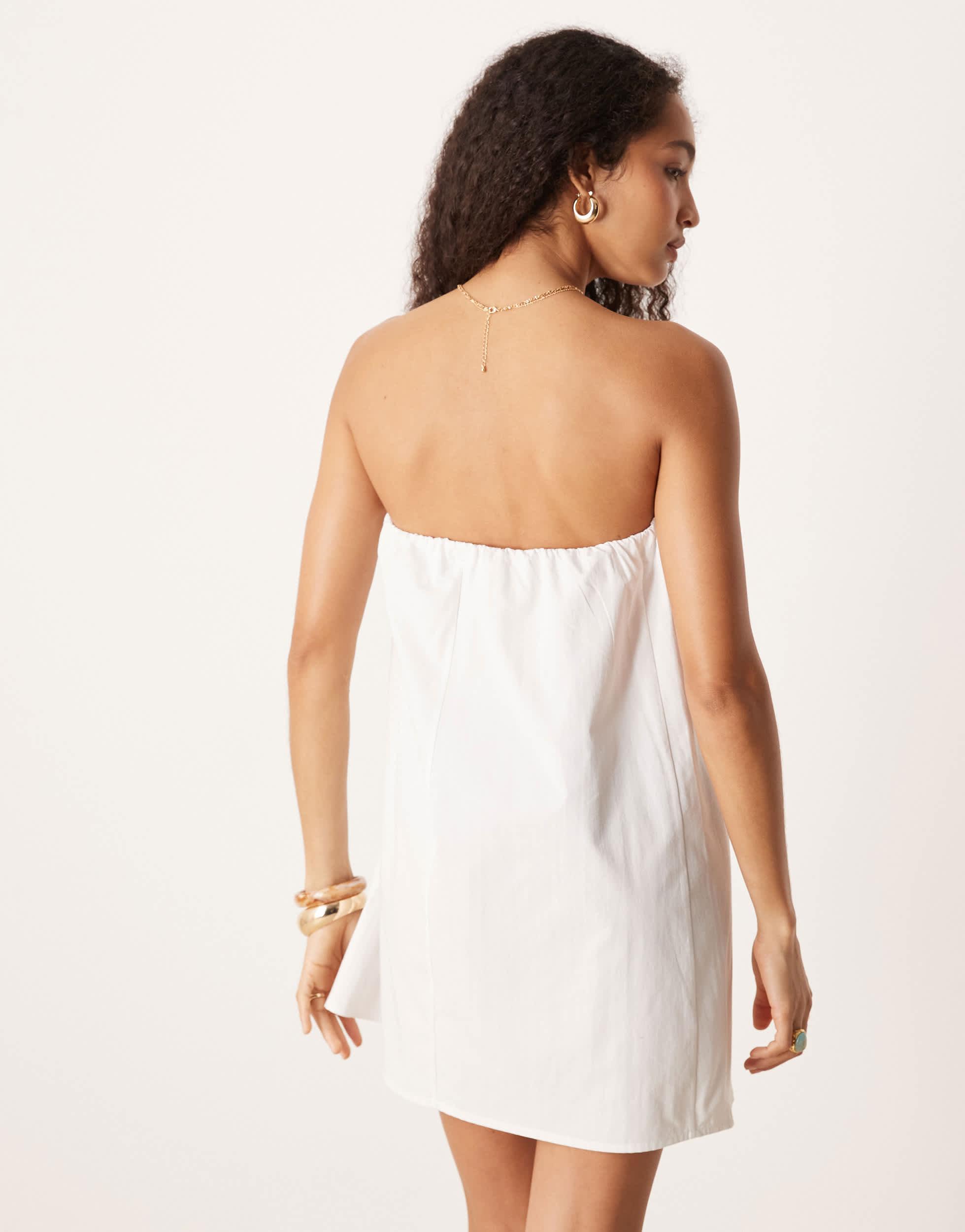 Robe trapèze courte coupe bandeau ASOS en coloris Blanc Lyst