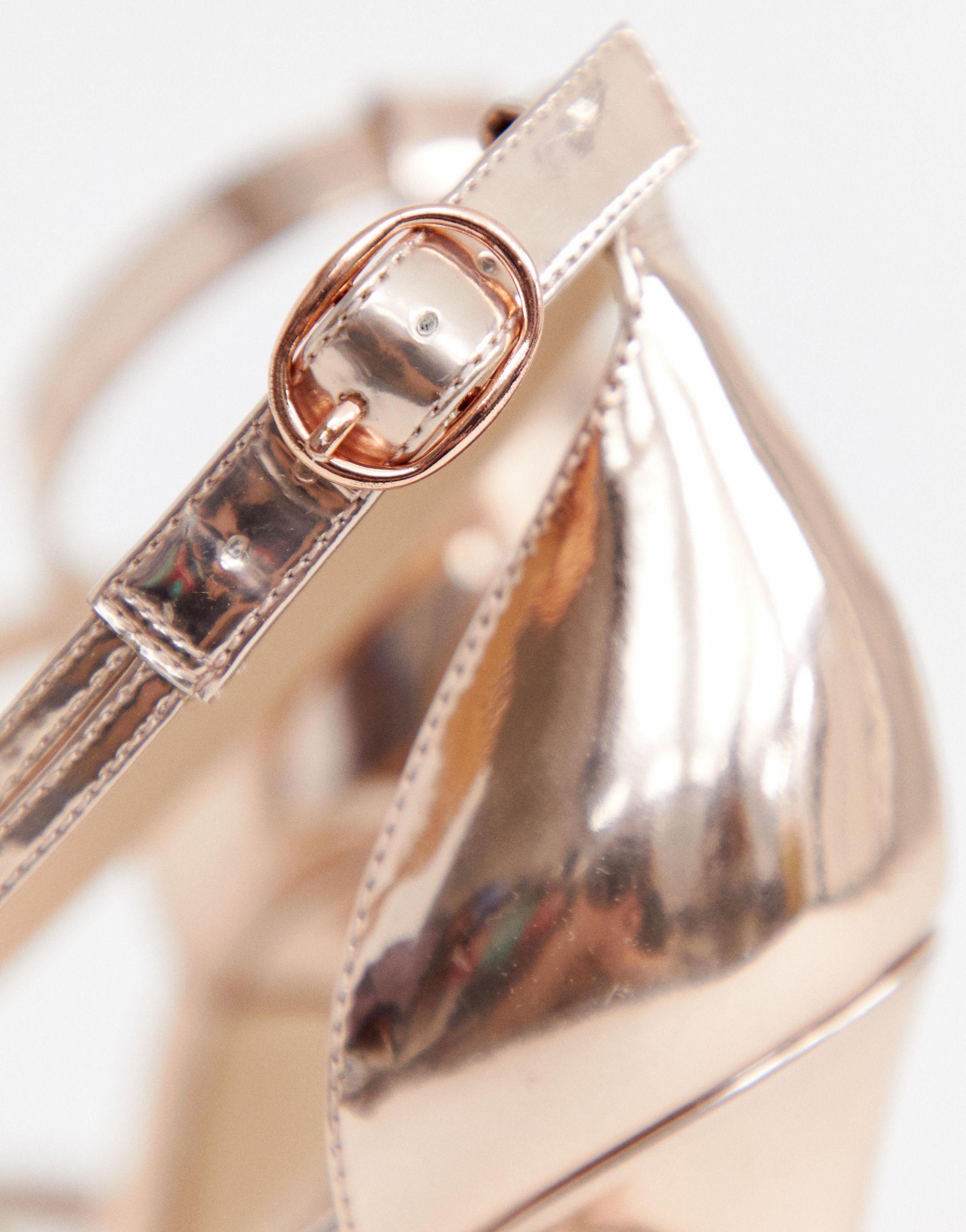 office rose gold sandals