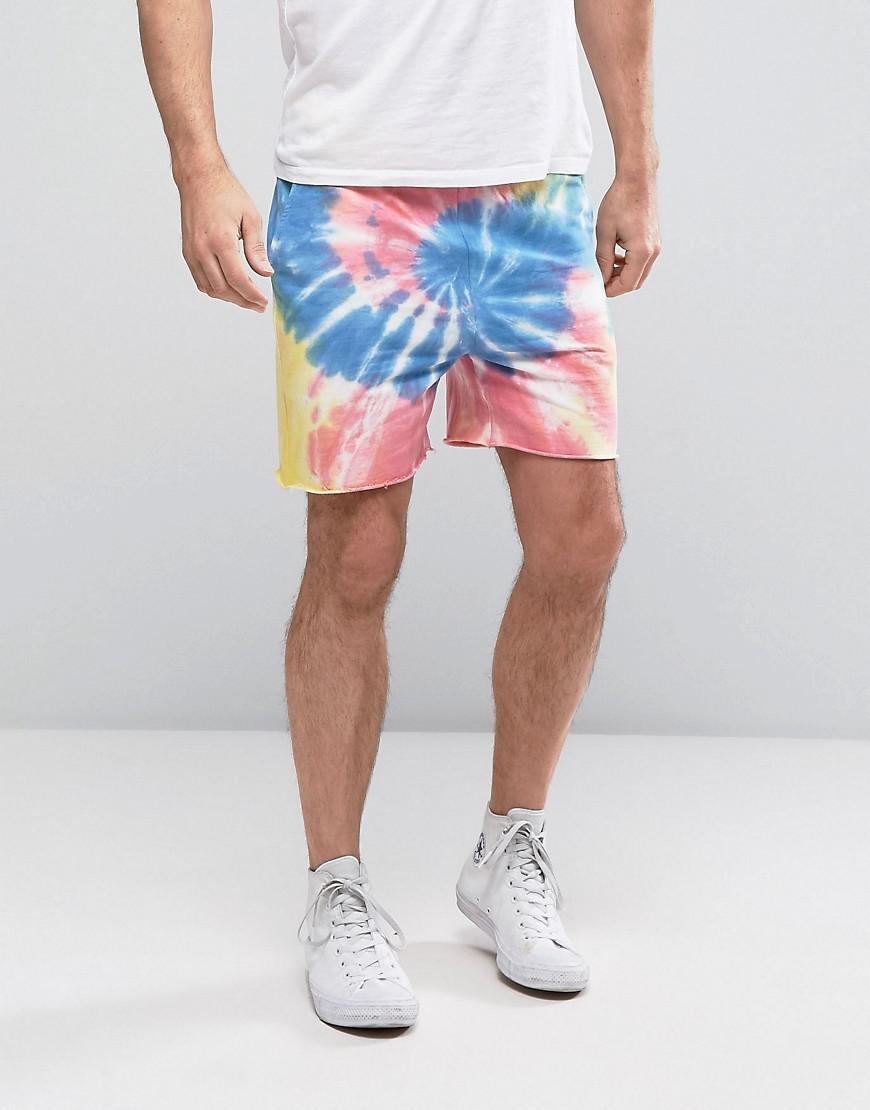 ASOS Jersey Shorts In Tie Dye in Pink for Men | Lyst