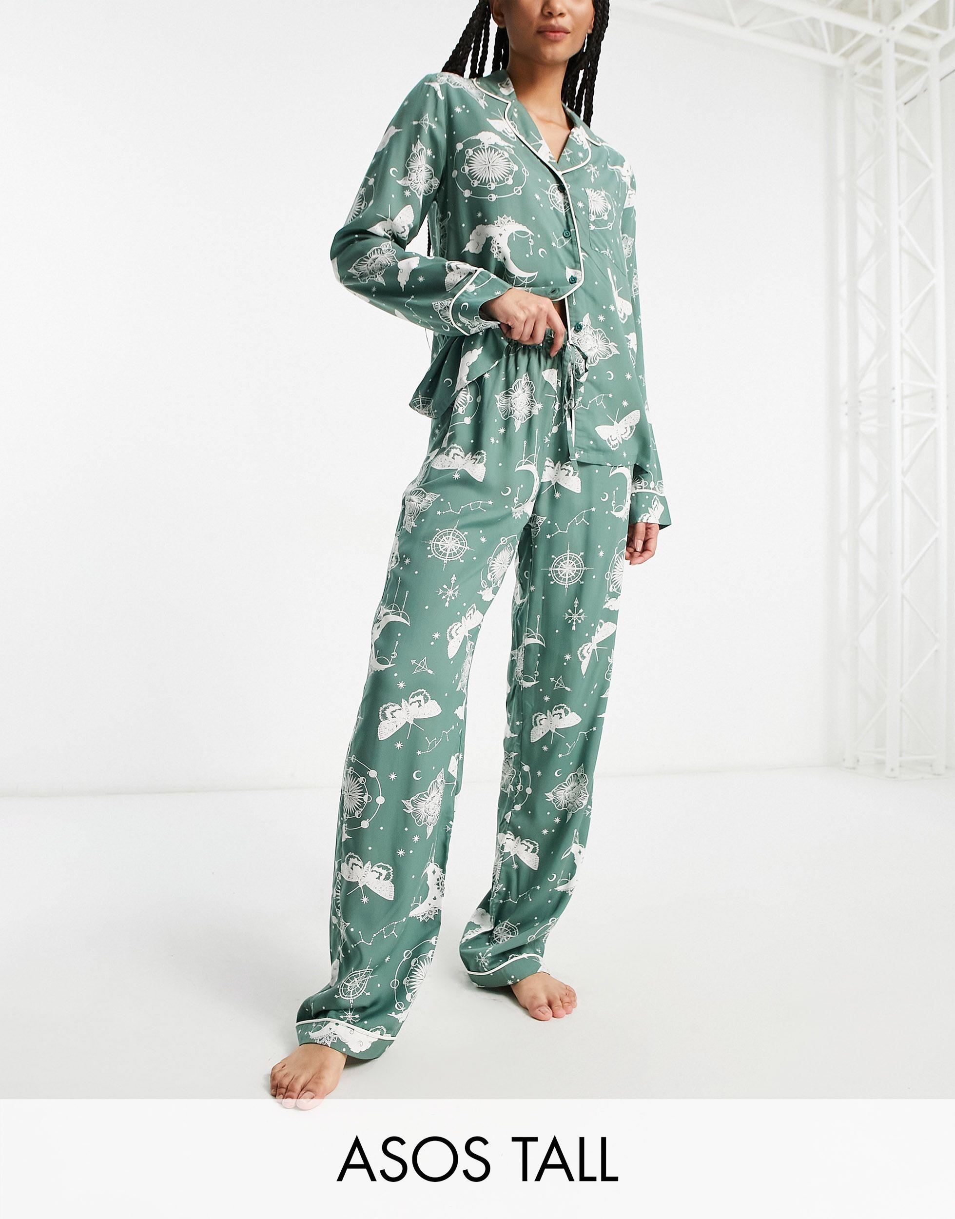 ASOS Asos Design Tall Modal Astrology Shirt Trouser Pyjama Set