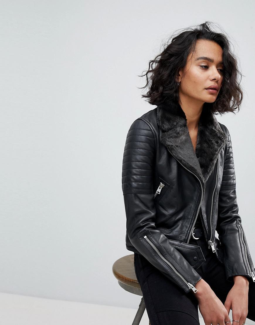 All saints quilted leather jacket Clearance