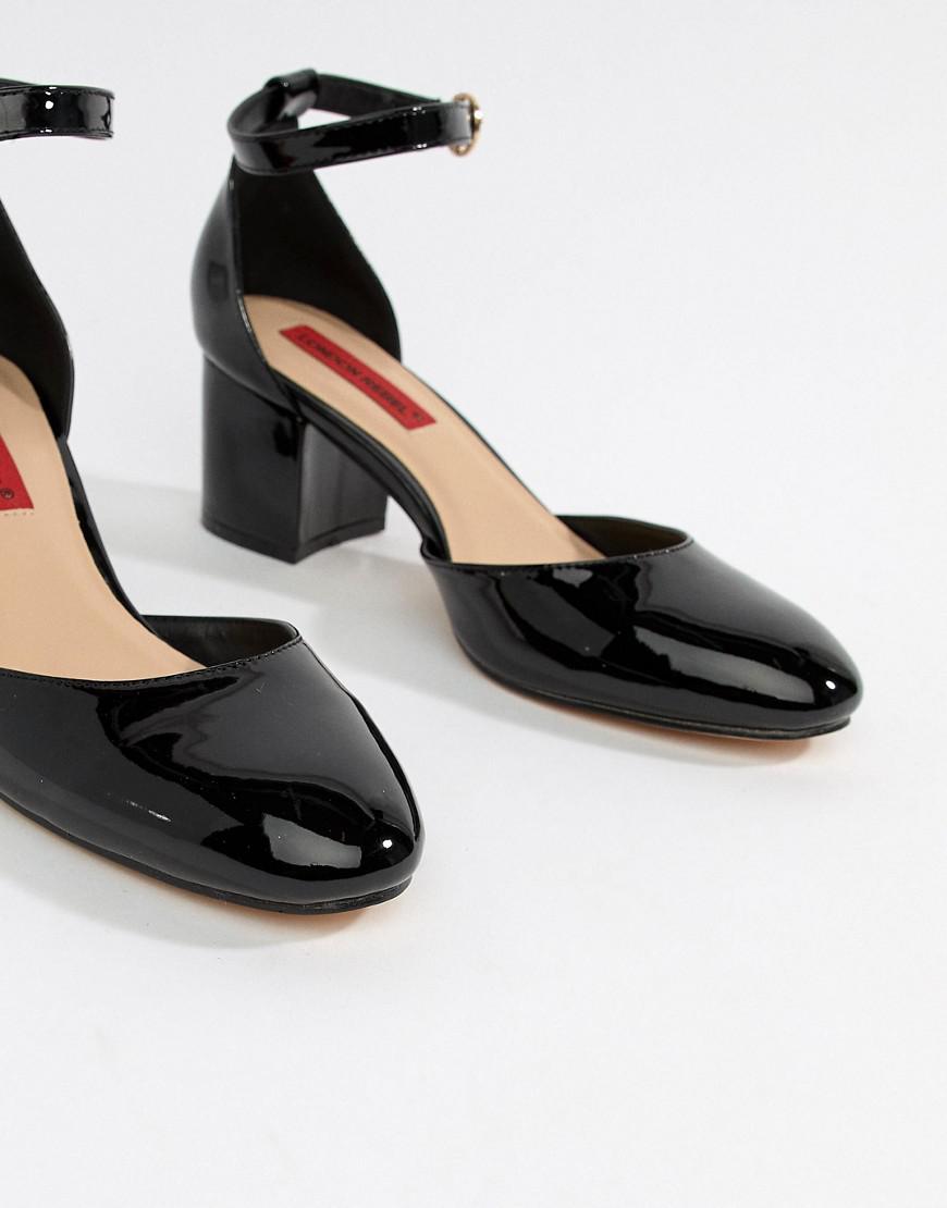 london rebel mid block heeled shoes