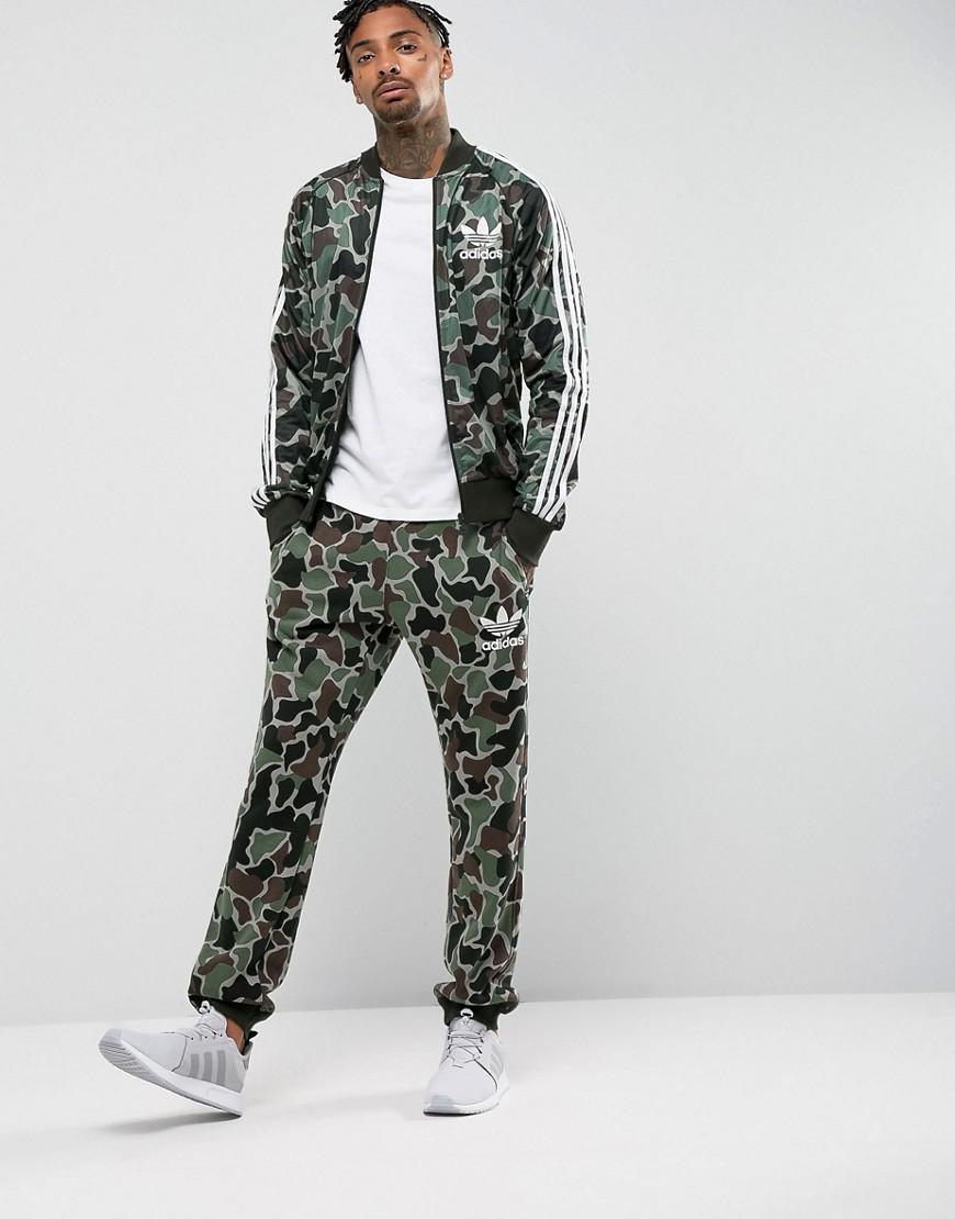 adidas originals superstar camo track jacket in green