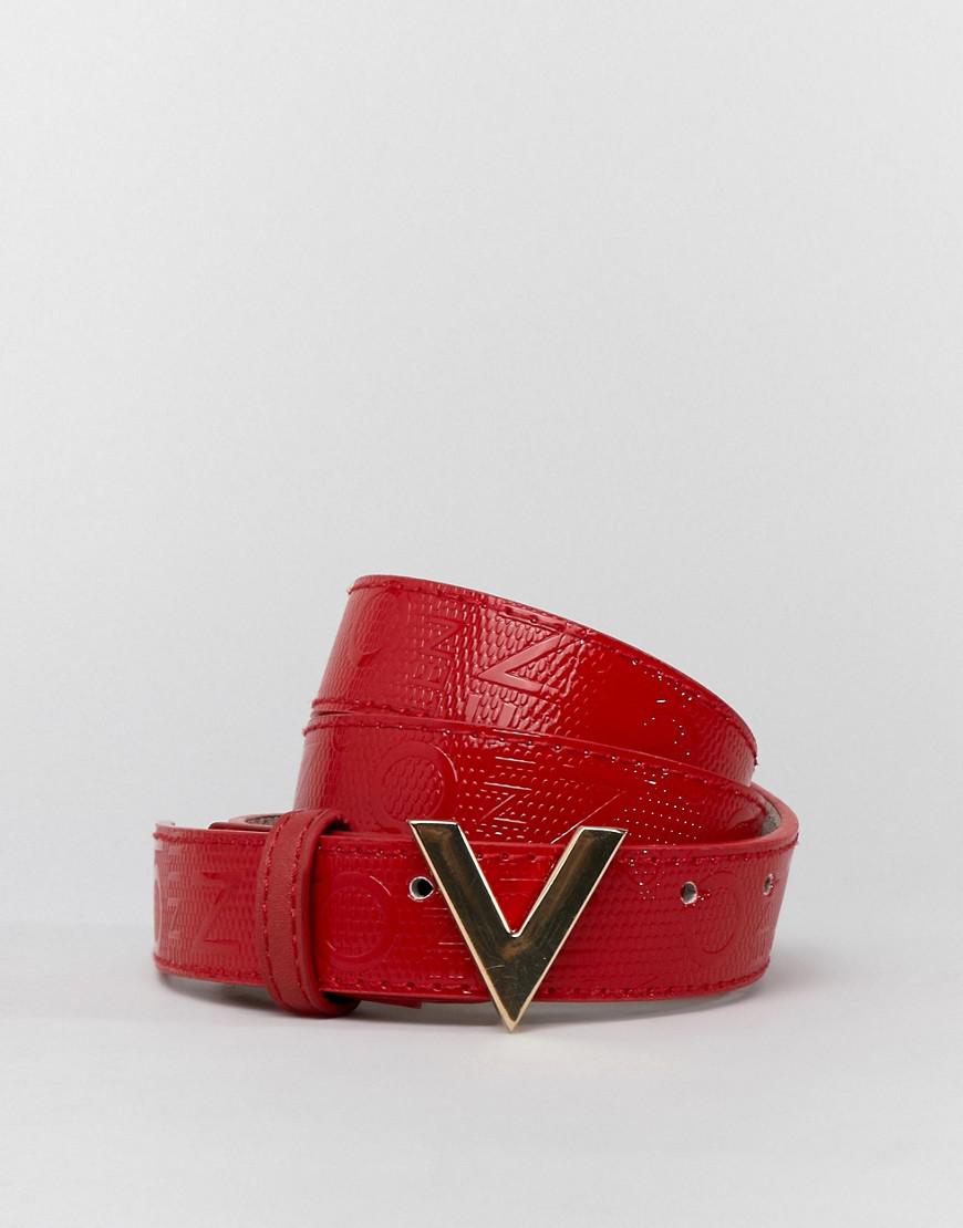 Valentino By Mario Valentino Leather Patent Red Belt - Lyst