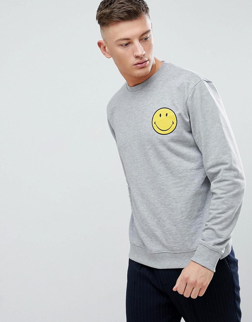 Pull\u0026Bear Denim Smiley Face Sweatshirt 