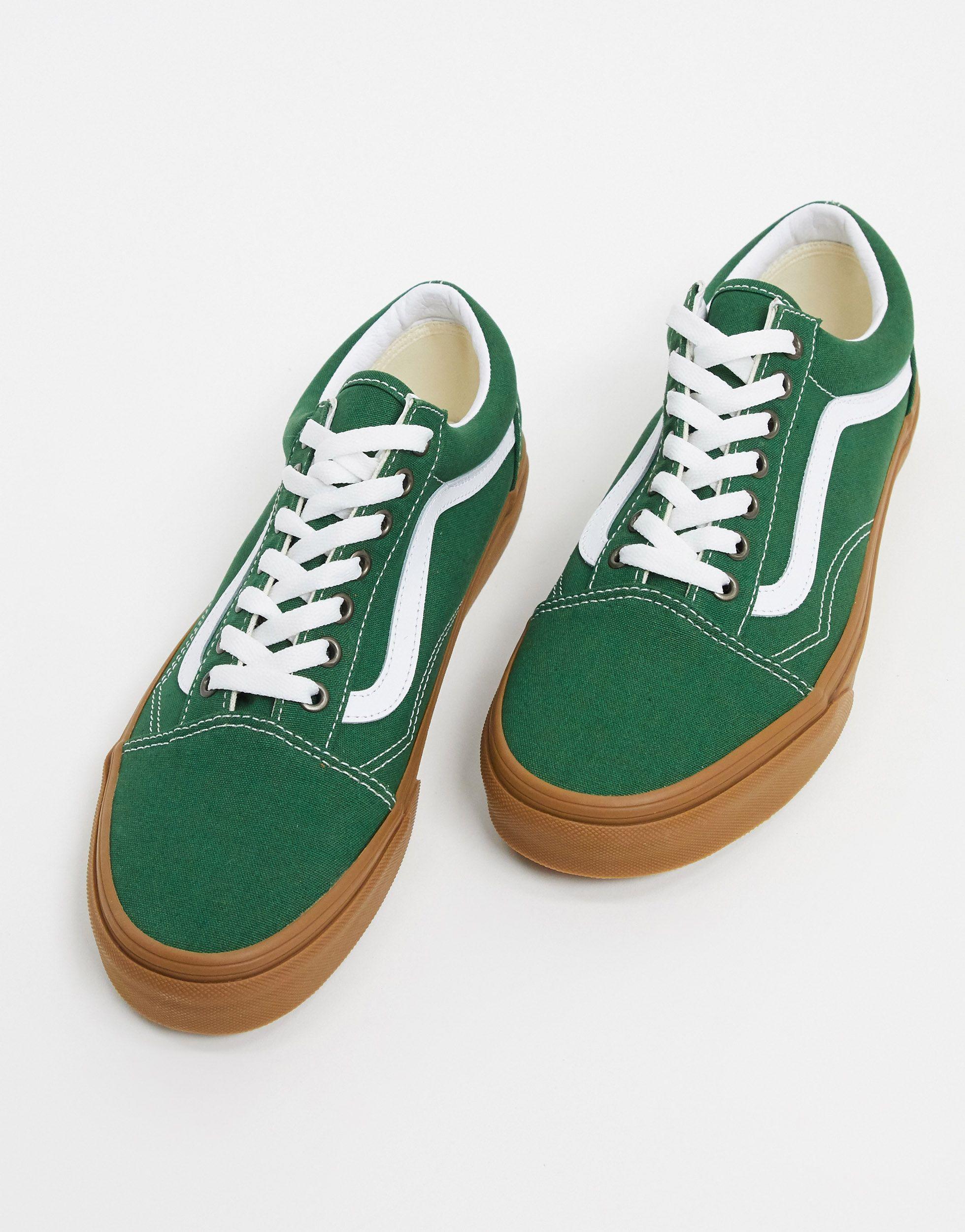 Vans Old Skool Gum Sole Trainers in Green for Men | Lyst UK