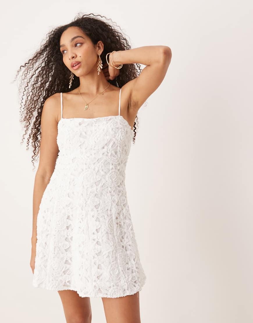 Vestido Blanco Mango Vestido Flores Corto Vestidos En Blanco De