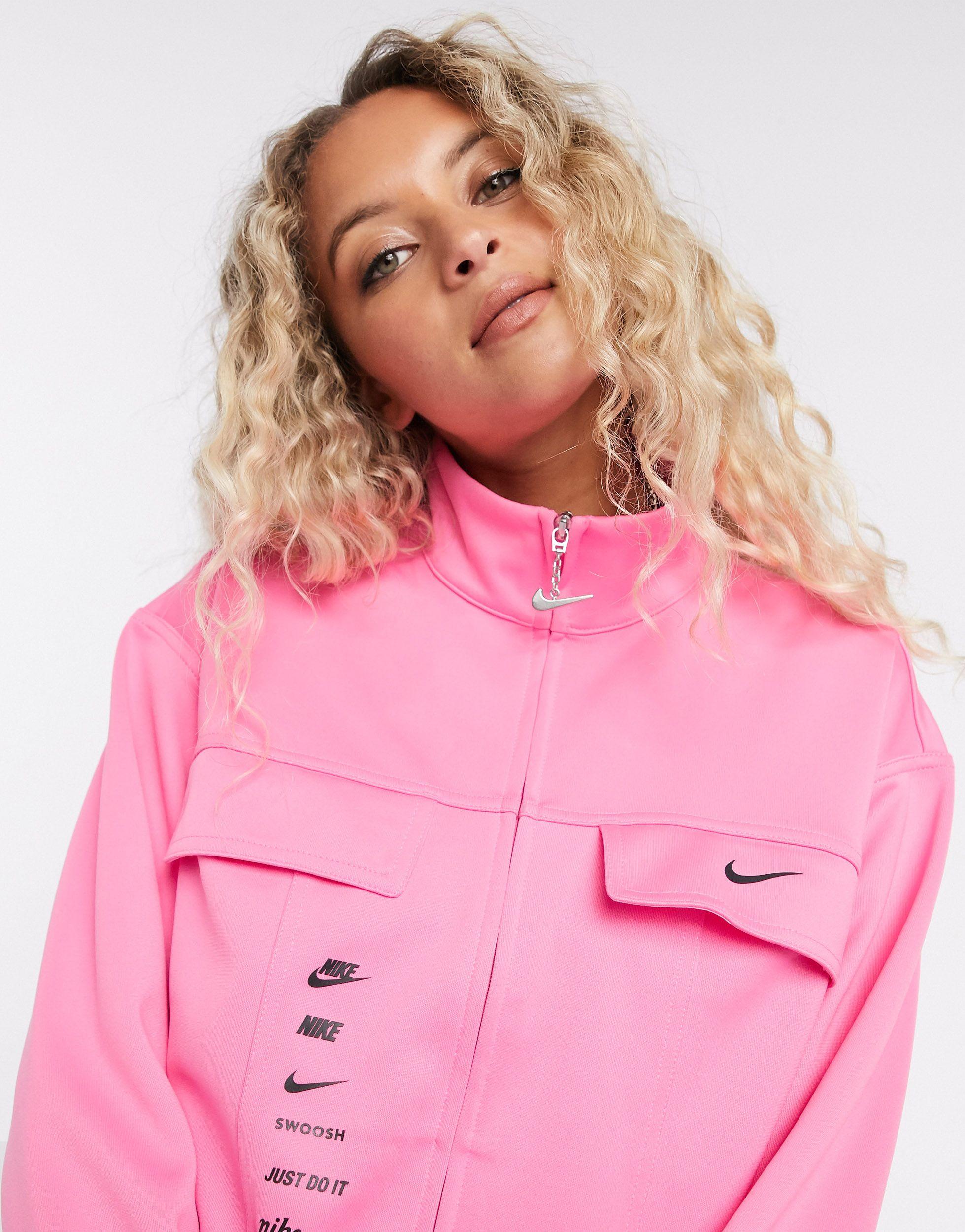 Nike – Trainingsjacke mit Swoosh-Logo in Pink | Lyst DE