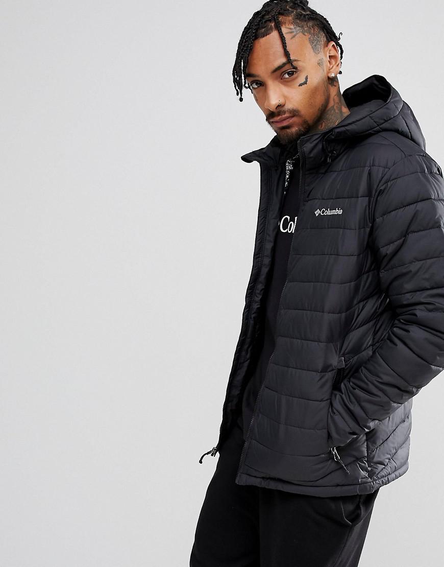 Columbia Powder Lite Puffer Jacket Hooded in Black for Men - Lyst