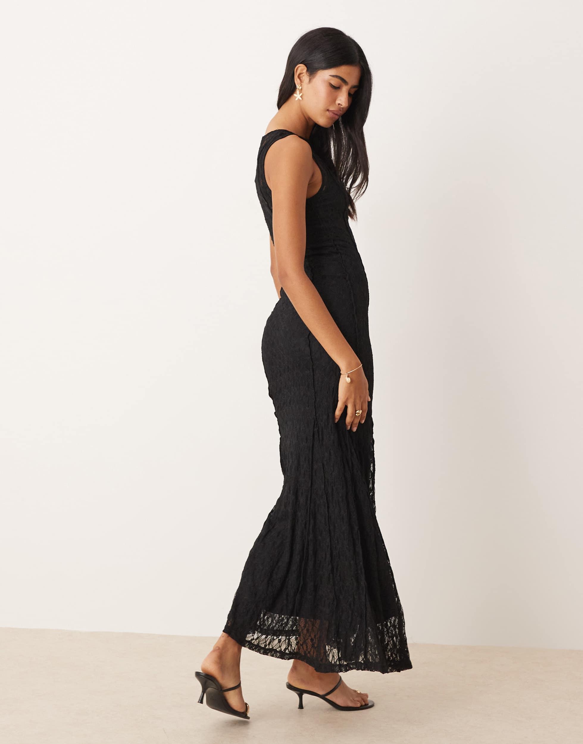chinese dress ladies One Heart Lace Insert Maxi Dress Mango