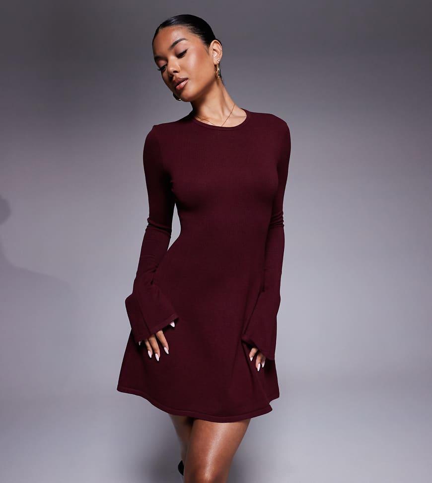 Vestito Skater Corto Bordeaux di Kaiia in Rosso Lyst