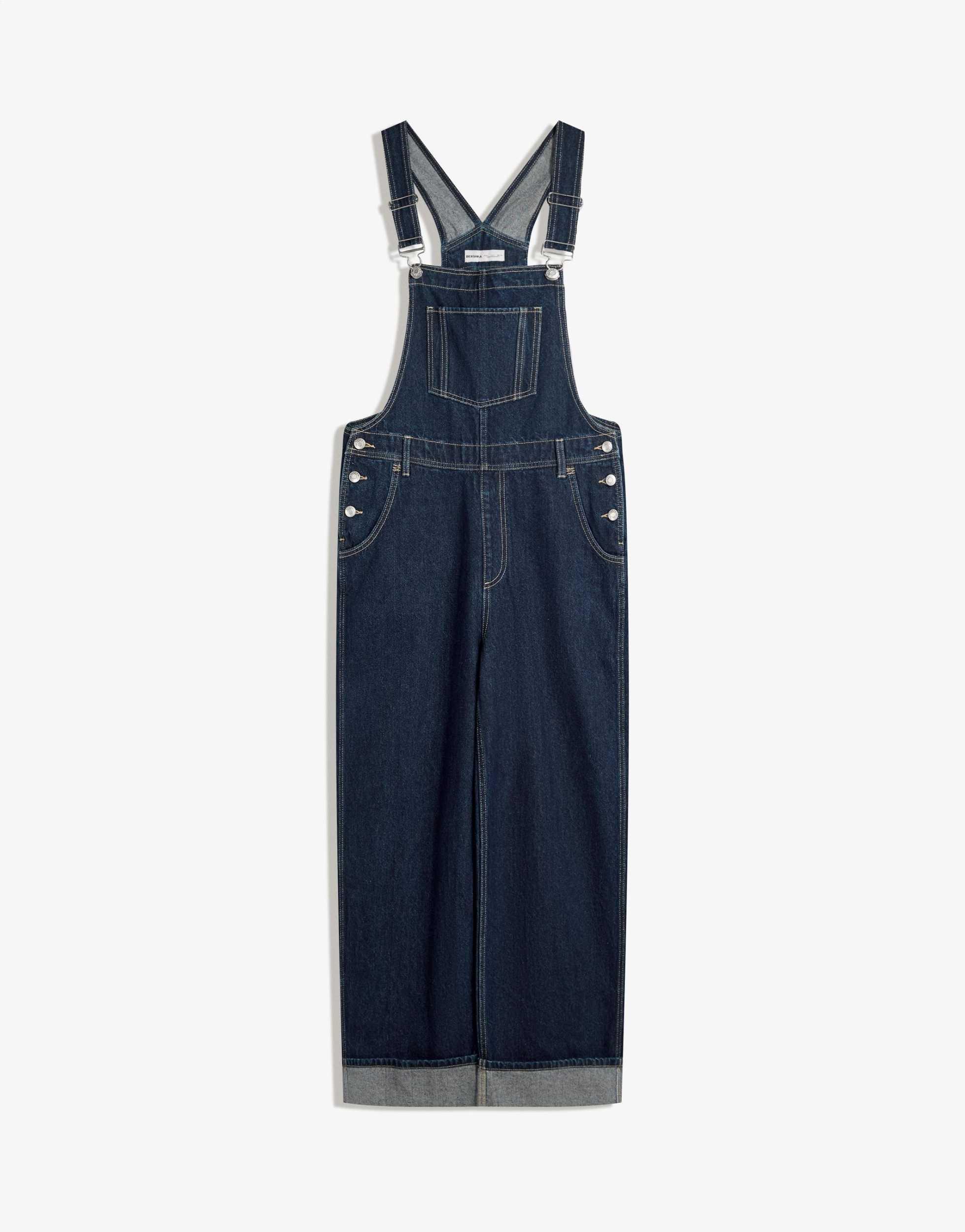 Salopette En Cuir Synthétique Bershka Noire - Taille M, Très Bon état Occasion