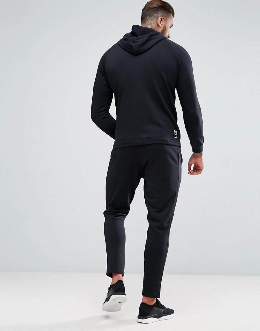 PUMA Skinny Fit Tracksuit Set in Black for Men - Lyst