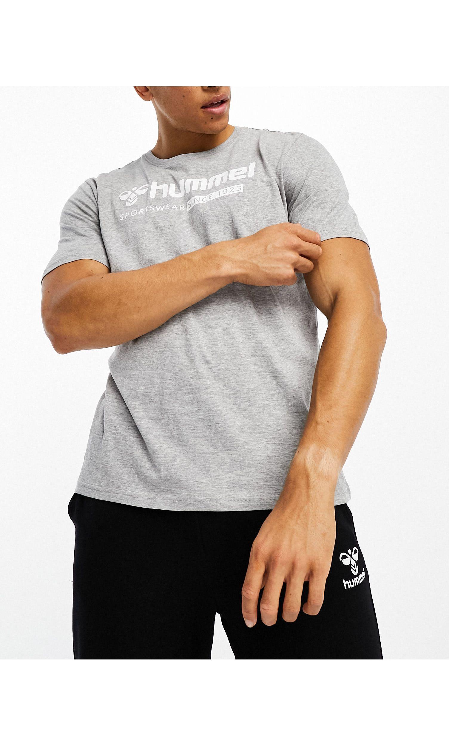 Hummel Regular Fit T-shirt With Oversized Logo Gray for | Lyst