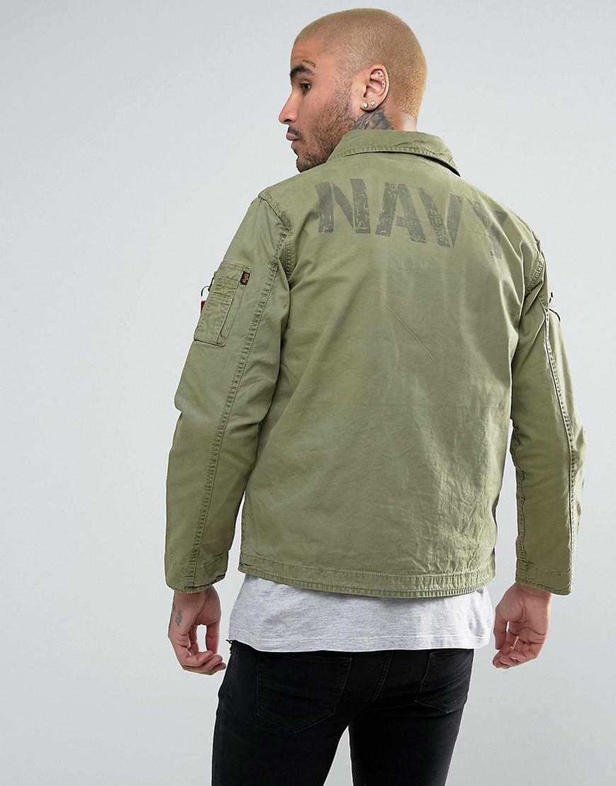 Alpha Industries Cotton Military Overshirt Jacket In Green for Men - Lyst