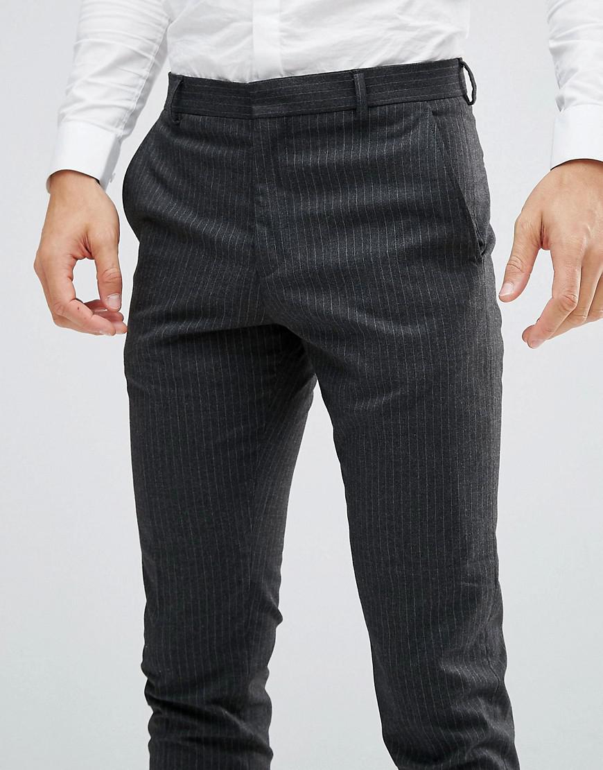 SELECTED Tapered Suit Pants In Pinstripe in Gray for Men - Lyst