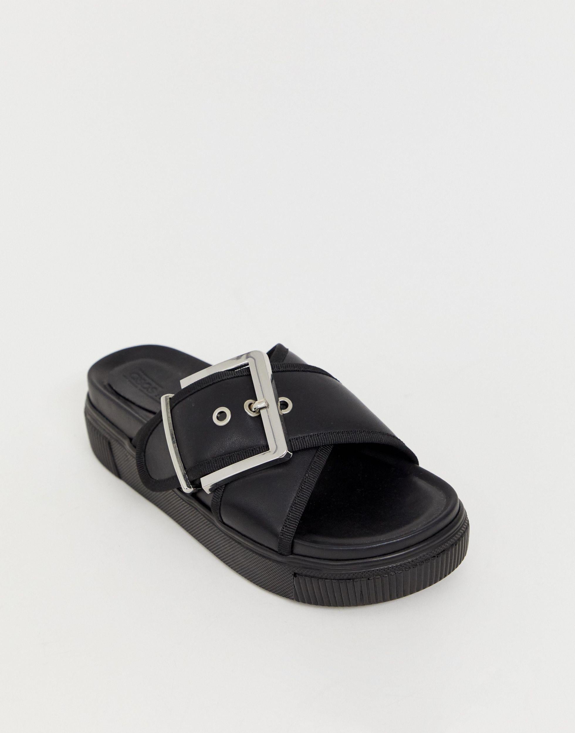 ASOS Denim Focus Chunky Sliders in 
