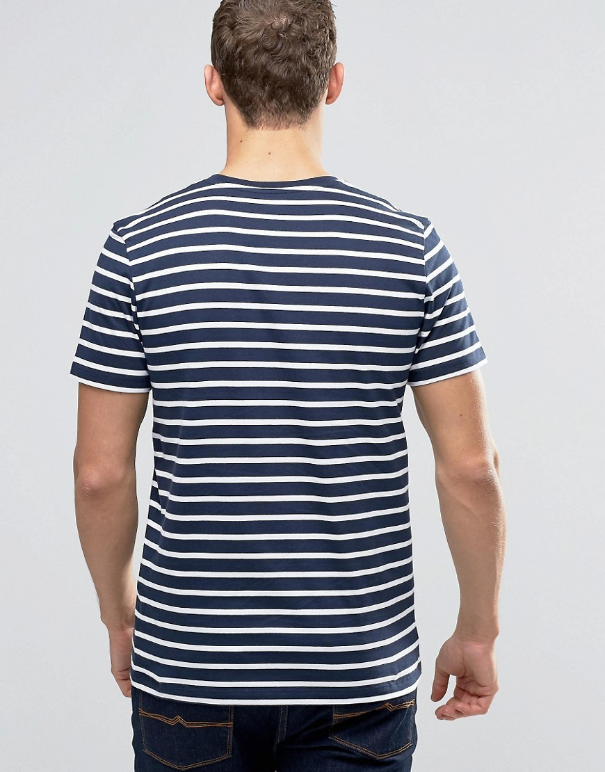Jack & Jones Cotton Core Striped T-shirt With Contrast Pocket in Navy (Blue)  for Men | Lyst