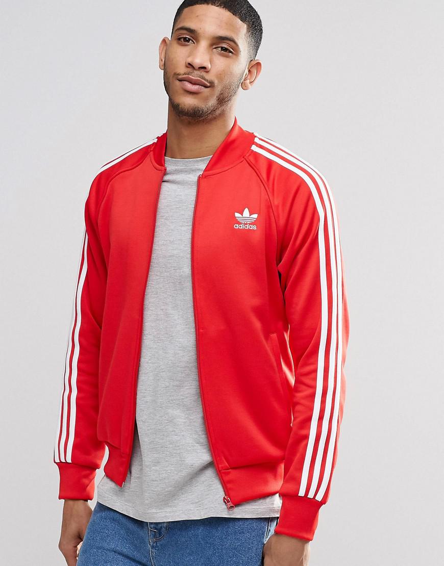 red adidas tracksuit jacket
