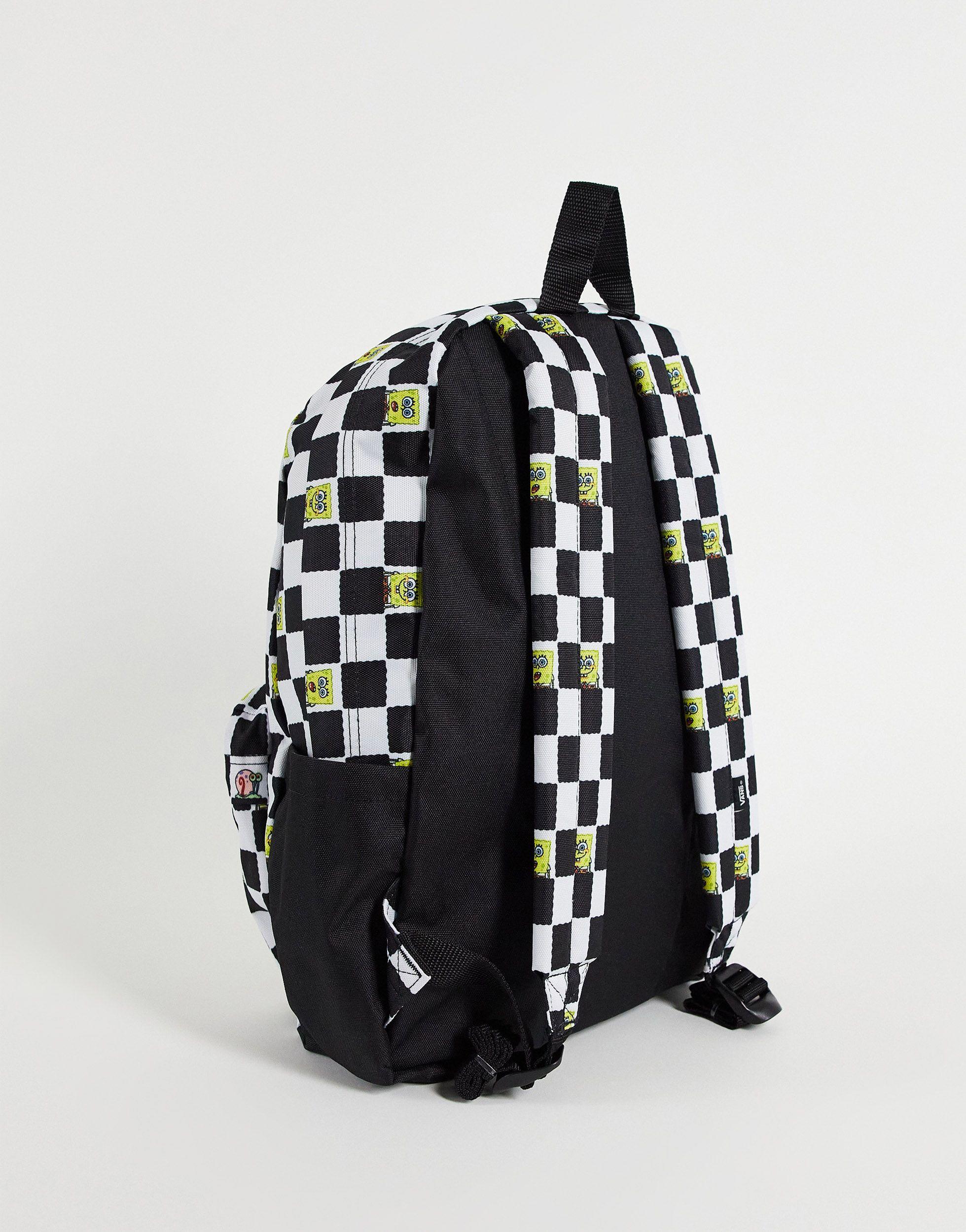 vans black checkerboard backpack