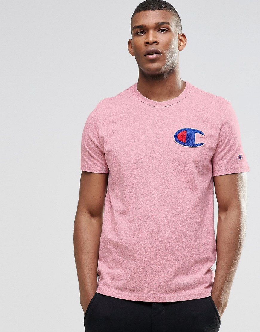 pink champion t shirt mens