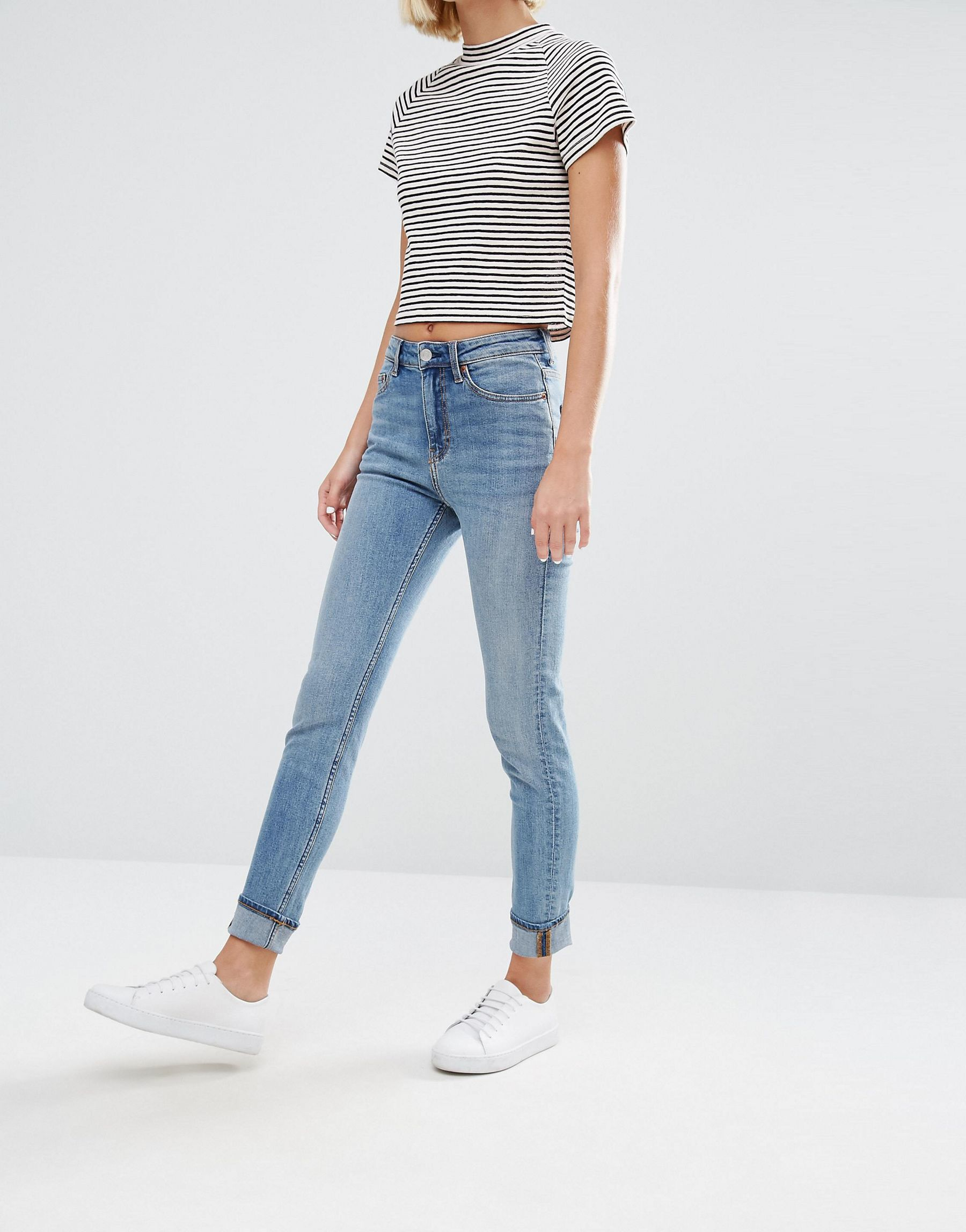 Weekday Thursday High Waist Skinny Jeans in Blue | Lyst