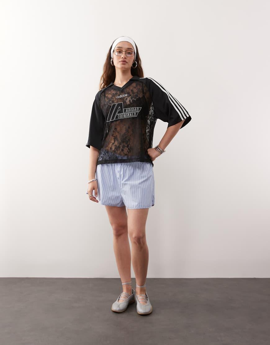 Camiseta Negra De Encaje Summer De adidas Originals de color Negro