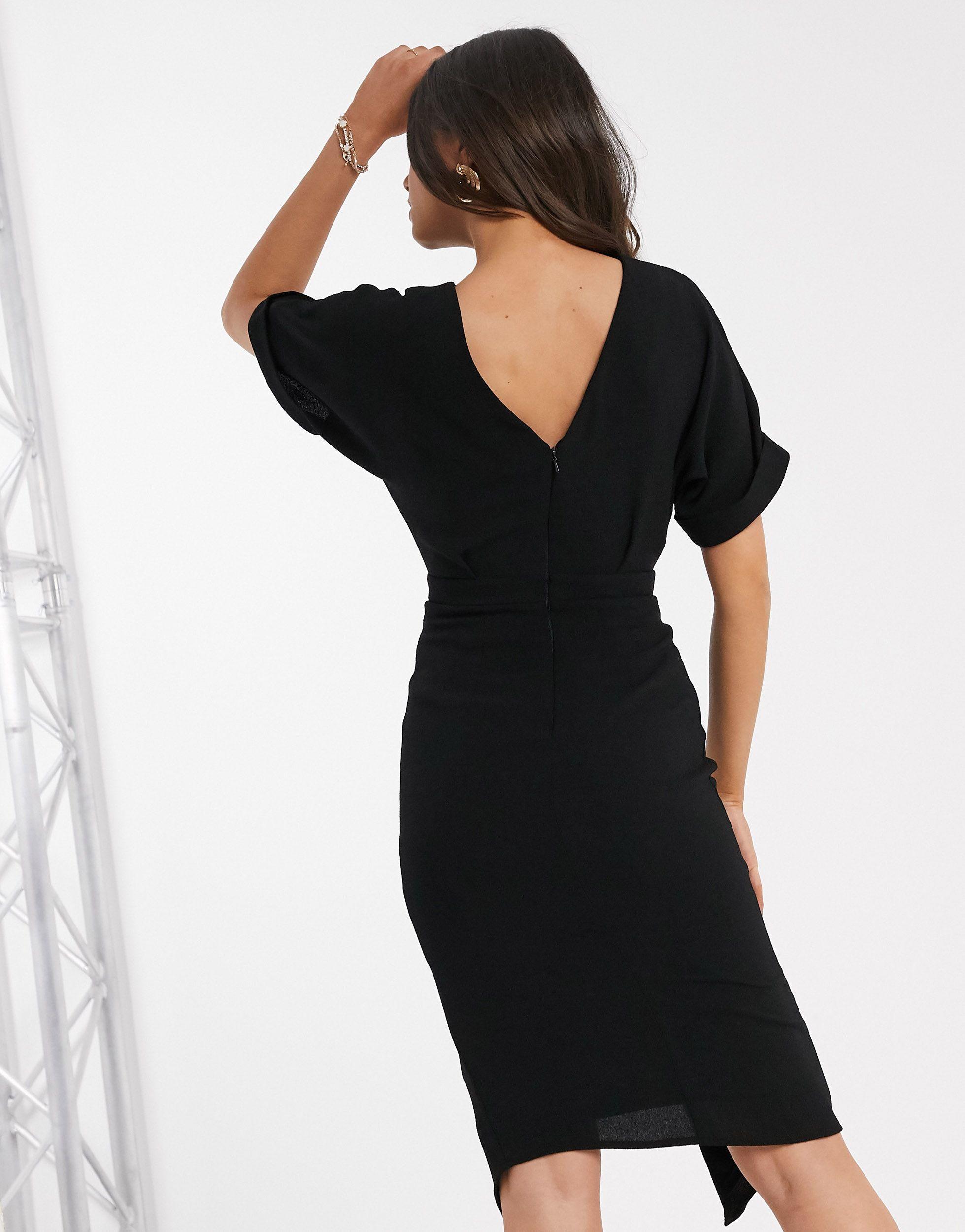 asos black wiggle dress