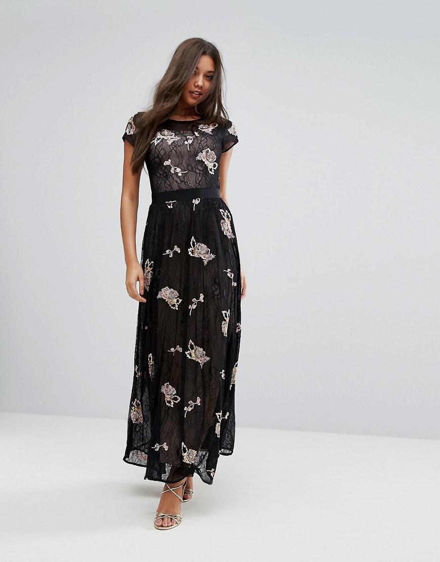 miss selfridge embroidered maxi dress