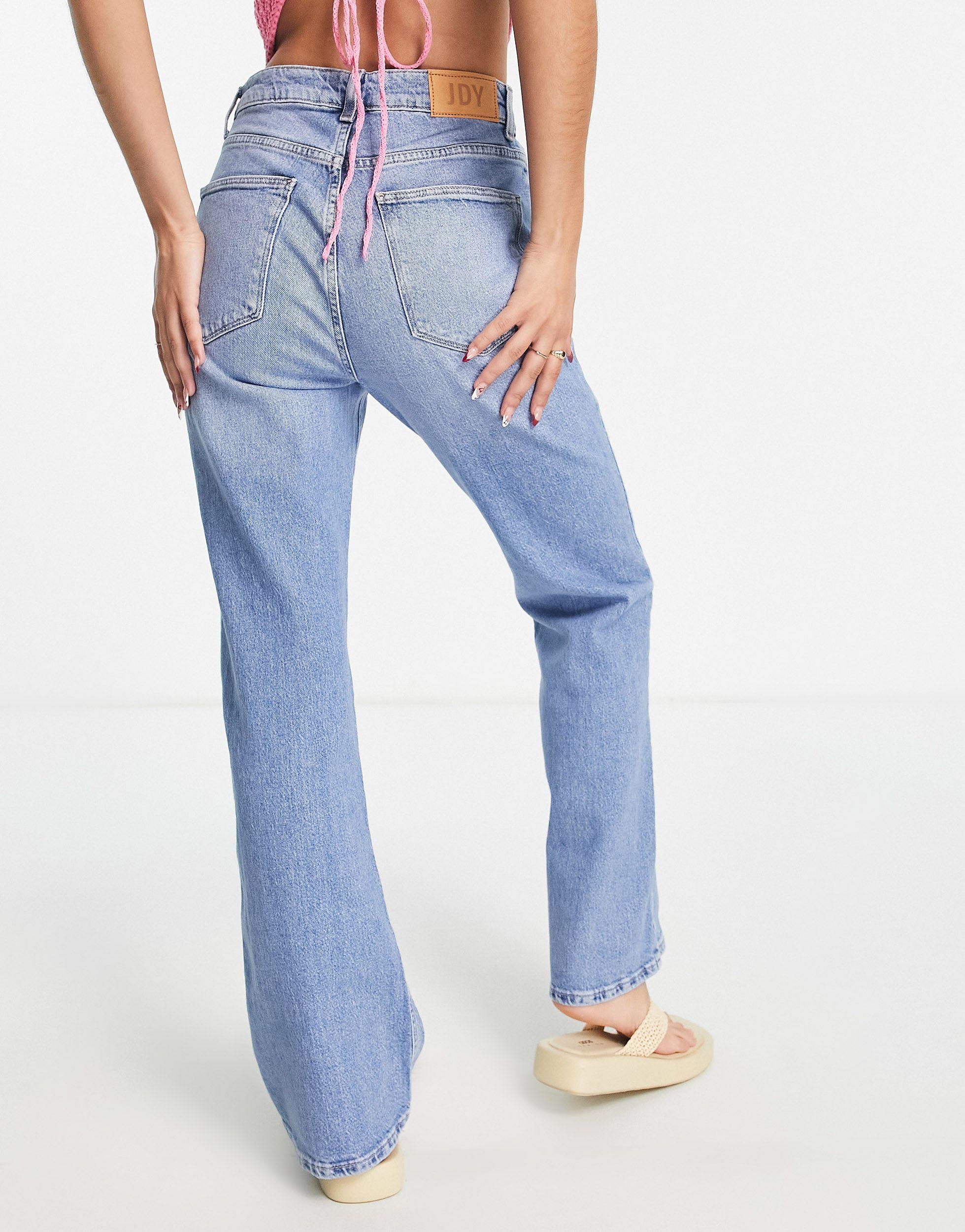 Jdy High Rise Flare Jeans in Blue | Lyst