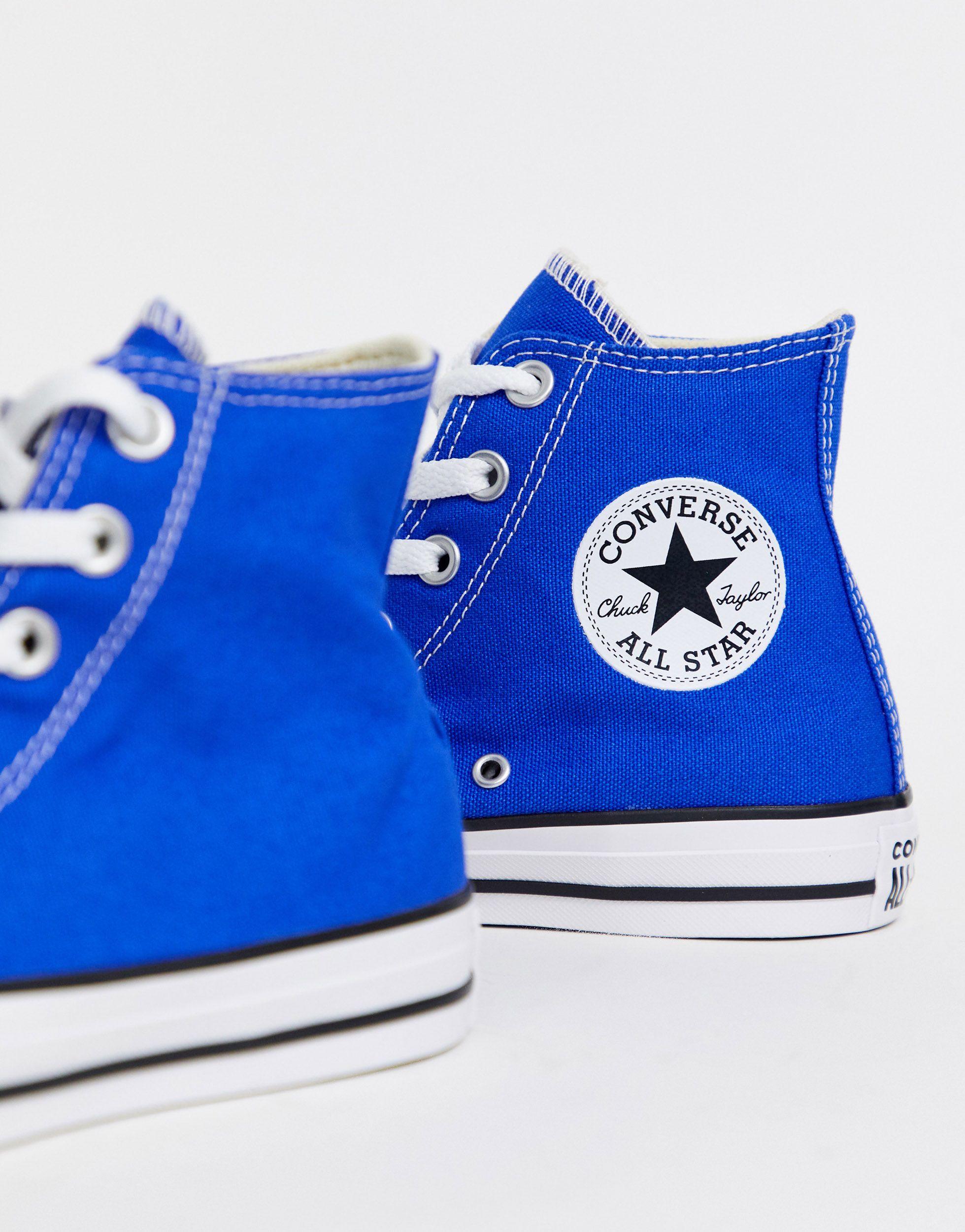 Converse Rubber Chuck Taylor All Star - Hoge Kobaltblauwe Sneakers in het  Blauw - Lyst