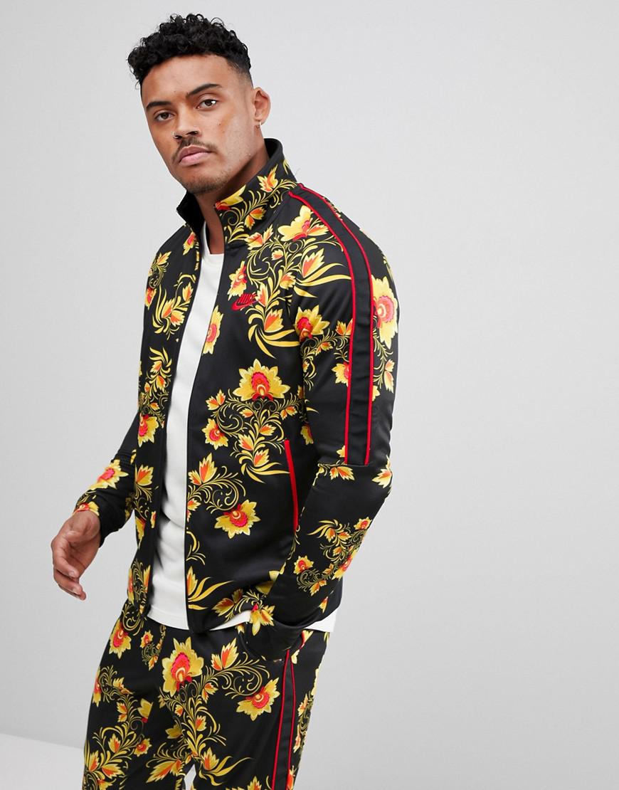 nike floral print track jacket