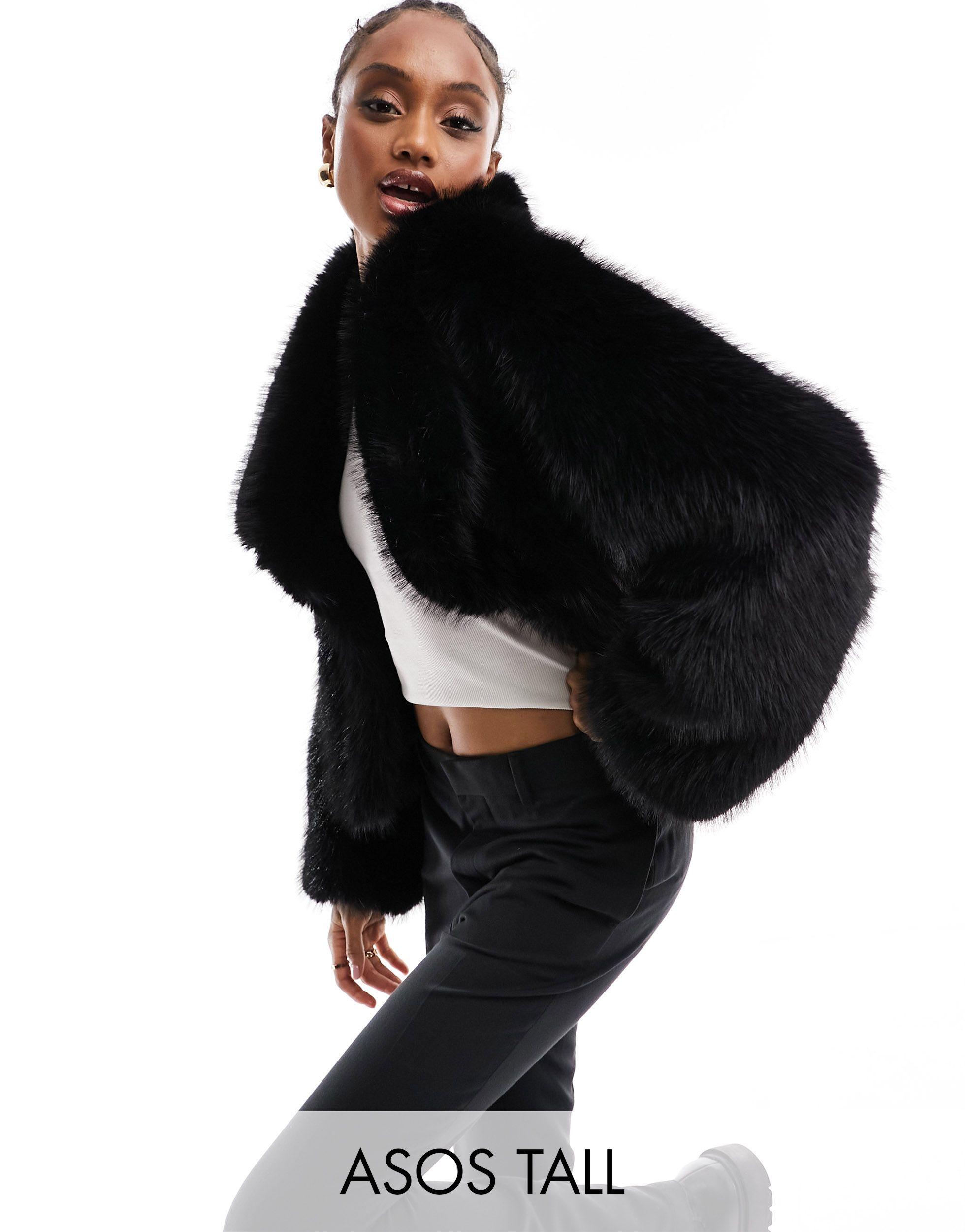 Tall faux top fur jacket